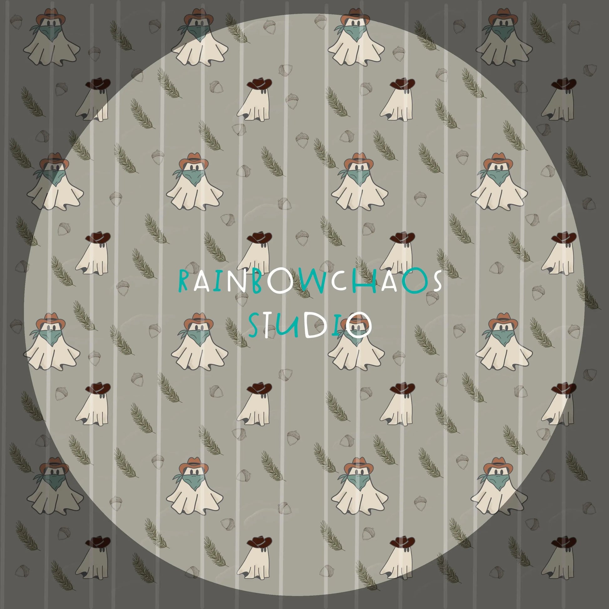 Halloween Seamless Pattern | Pumpkins and Ghosts | Printable Digital Paper Rainbow Chaos Art Studio