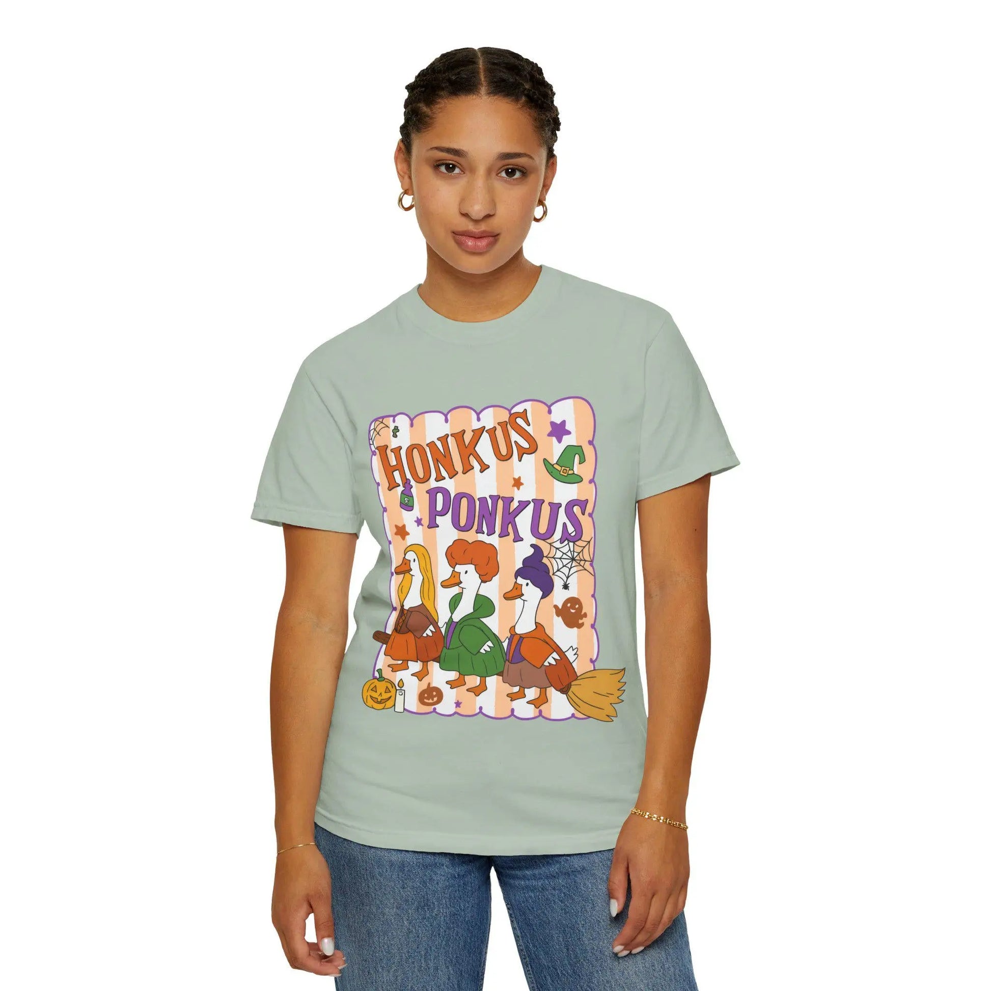 Honkus Ponkus T-Shirt: Unisex Garment-Dyed Goose Tee Rainbow Chaos Art Studio
