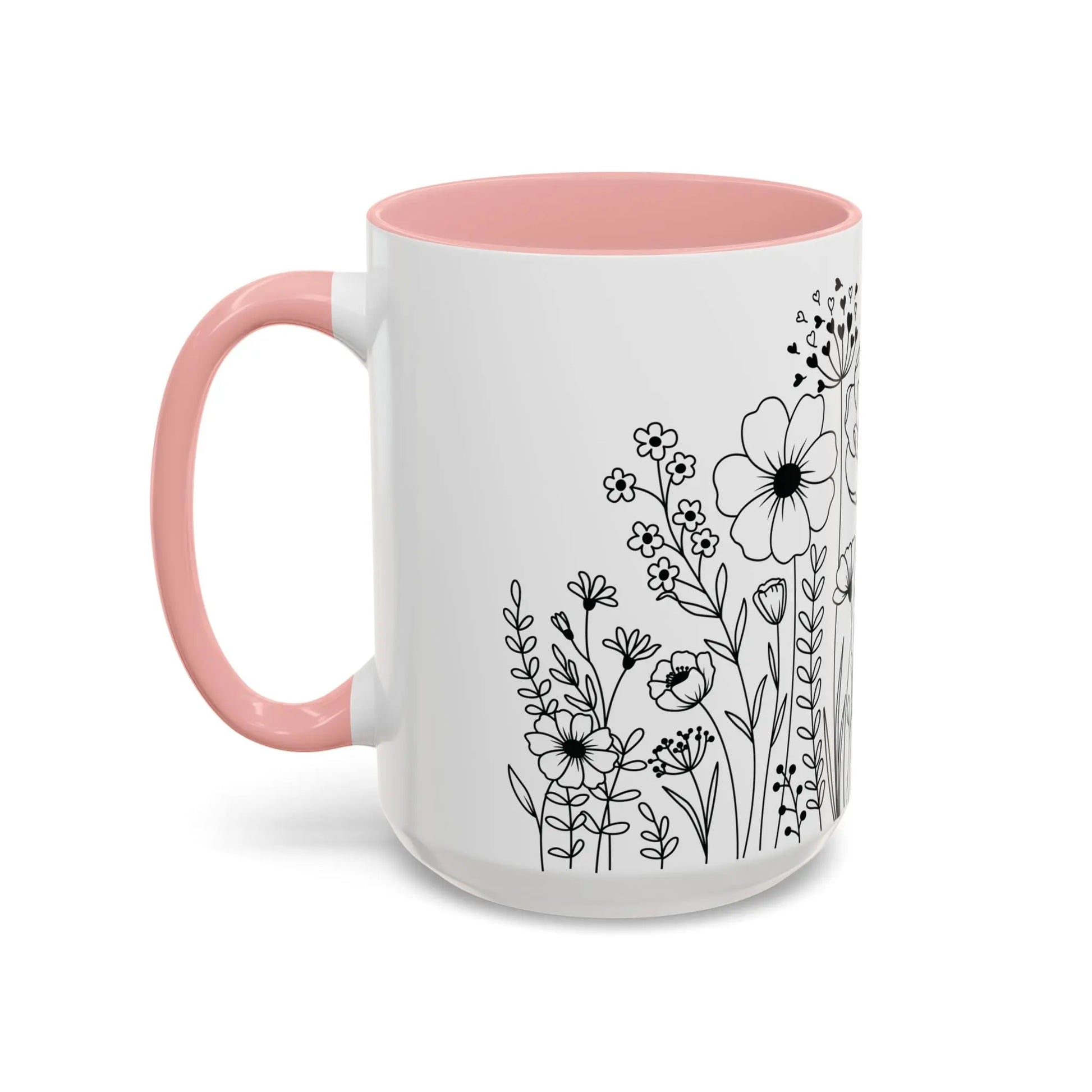 Floral Accent Coffee Mug - Botanical Drinkware, Gift for Plant Lovers, Garden Decor, Spring Birthday, Eco-friendly Mug Printify