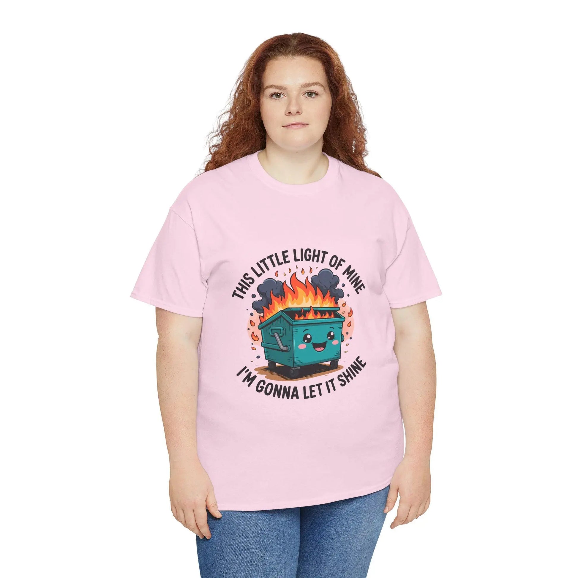 Dumpster Fire Graphic T-Shirt: Eco-Friendly Humor Tee Rainbow Chaos Art Studio