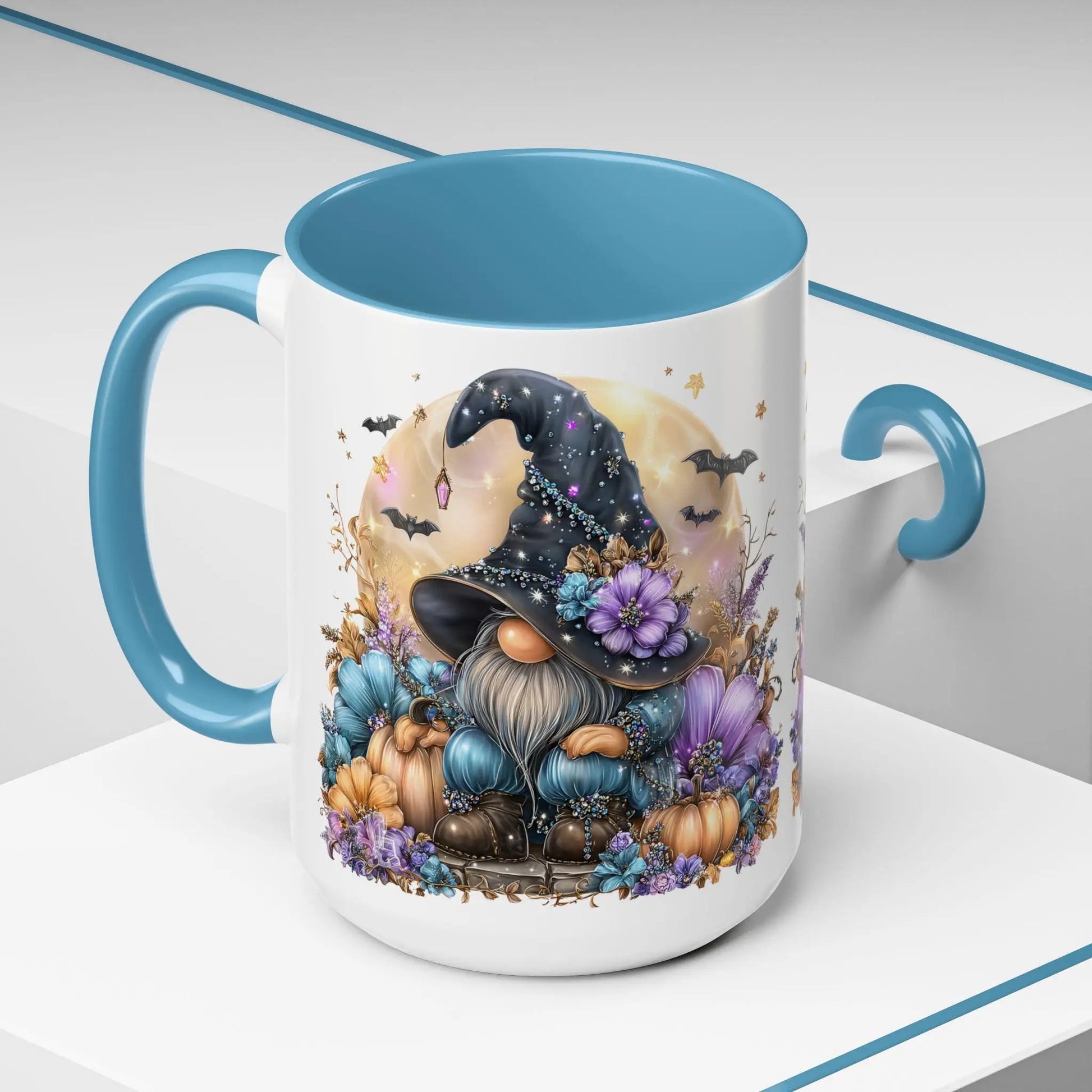 Halloween Gnome Coffee Mug: Ceramic Accent Cup, Festive Drinkware Rainbow Chaos Art Studio