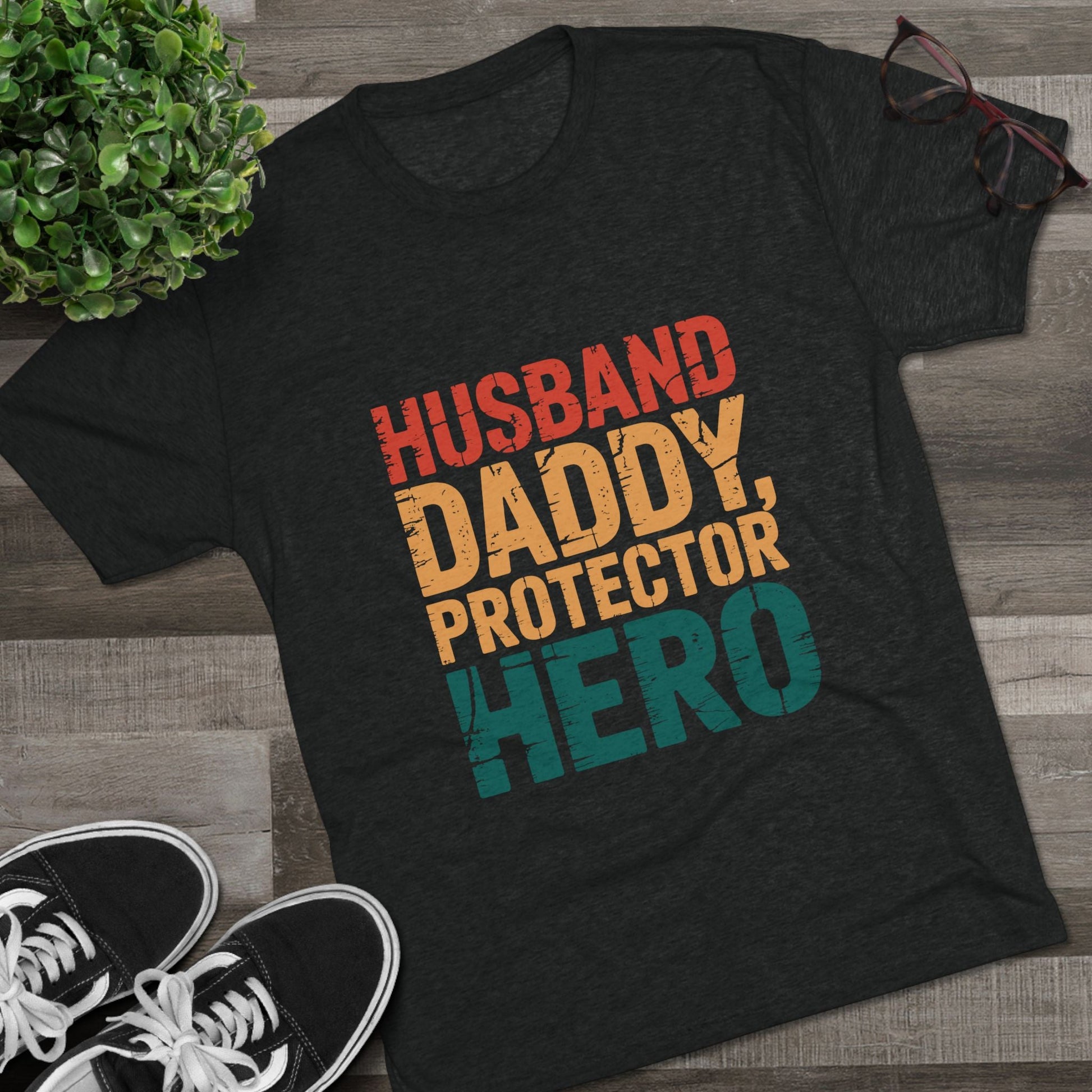 Hero Daddy Tee - Unisex Tri-Blend Crew T-Shirt, Father's Day Gift, Gifts for Dad, Family Gathering Outfit, Casual Wear for Fathers Printify