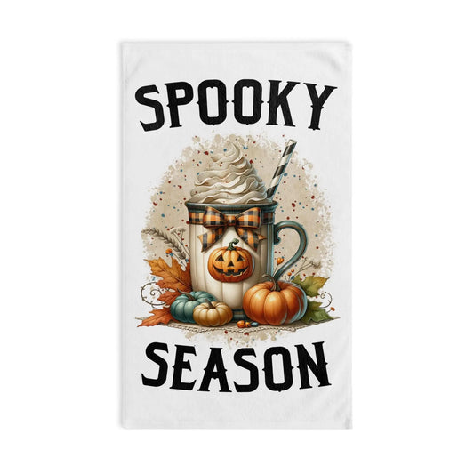Spooky Season Hand Towel: Halloween Kitchen Decor, Cozy Vibes Rainbow Chaos Art Studio