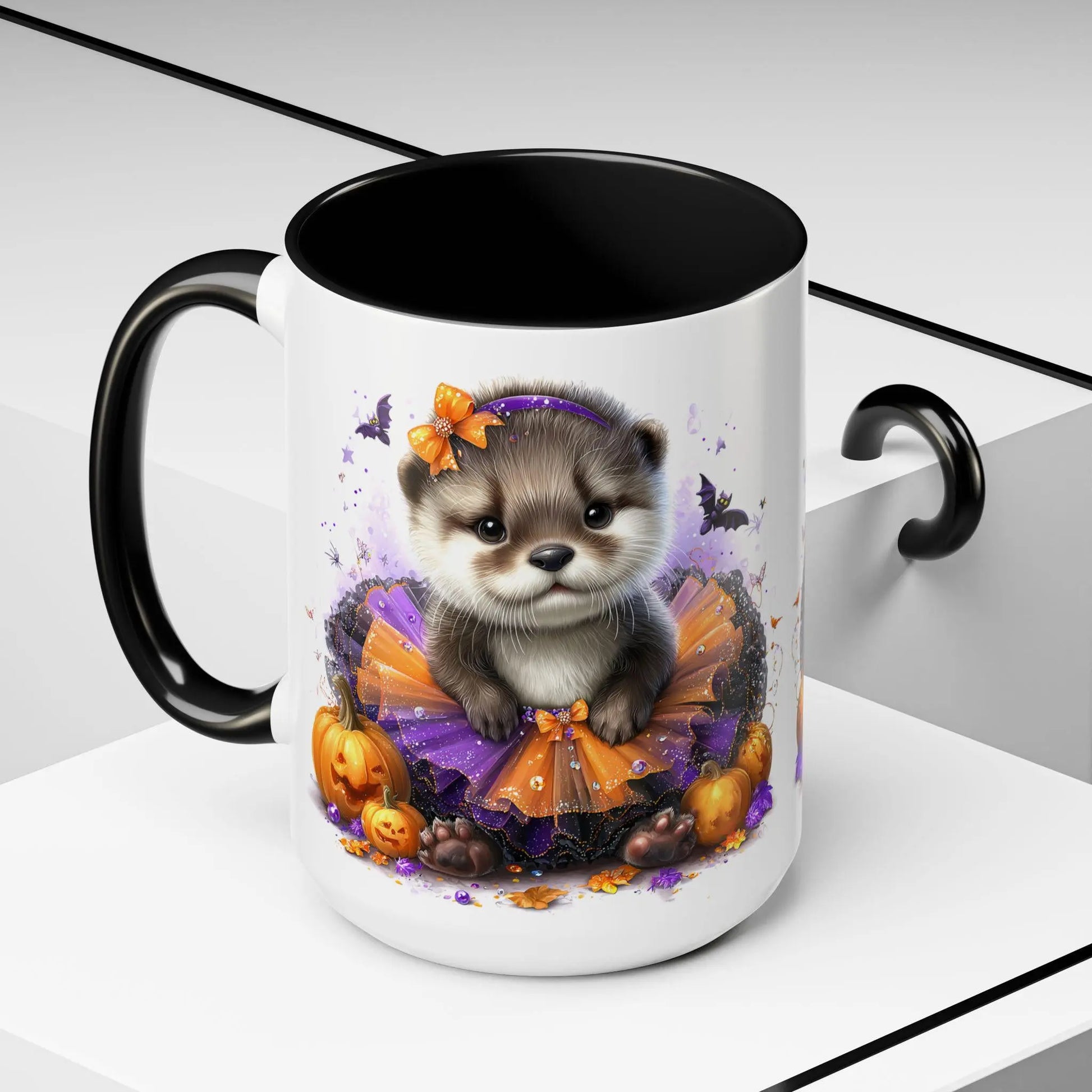 Halloween Cutie Otter Coffee Mug, Cute Animal Mug, Fall Decor, Holiday Drinkware, Halloween Gifts for Kids Rainbow Chaos Art Studio