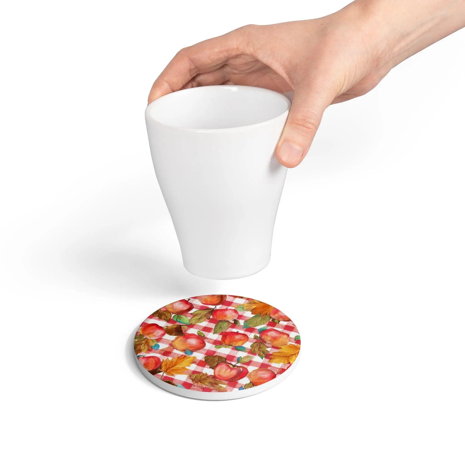 Autumn Apple Coaster Set, Fall Decor, Kitchen Accessories, Rustic Home Gifts, Thanksgiving Table Decor Rainbow Chaos Art Studio