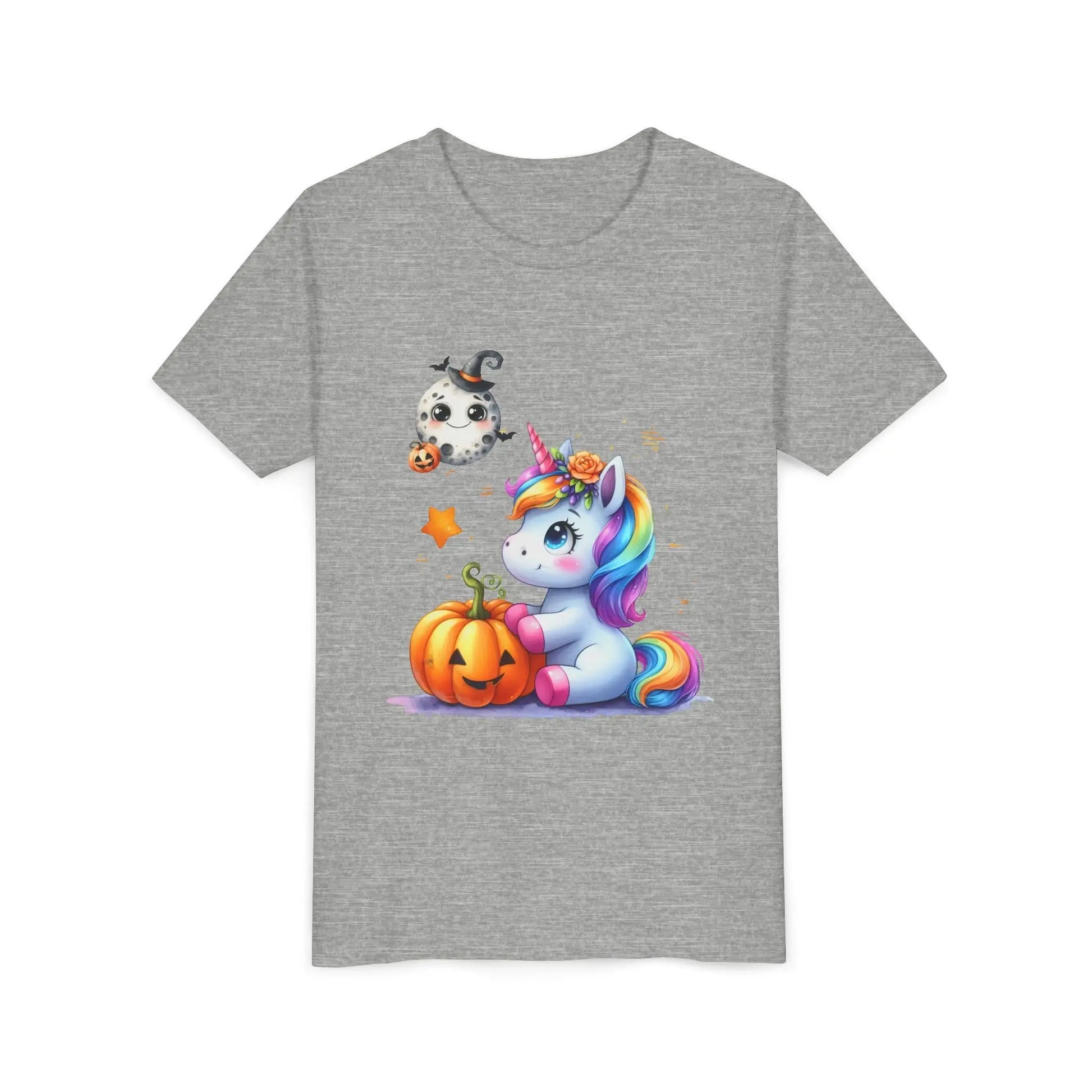 Unicorn Halloween Tee: Girls' Short Sleeve Cotton Shirt Rainbow Chaos Art Studio
