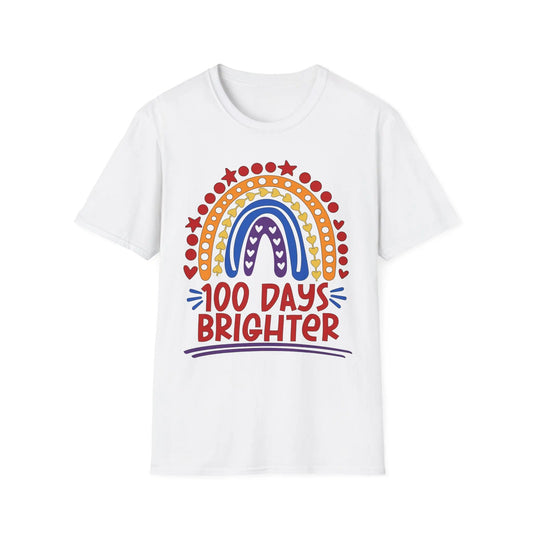 Rainbow Teacher T-Shirt, Gift for Teachers, Back to School, Unisex Tee, Teacher Appreciation Shirt, 100 Days Brighter, School Staff Shirt Printify