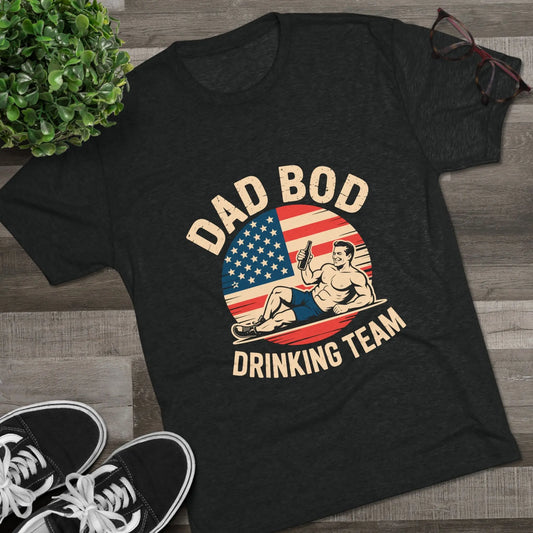 Dad Bod Drinking Team Tee, Funny Graphic T-Shirt for Dads, Gift for Dads, Father's Day, Casual Wear, Gifts for Him - Rainbow Chaos Art Studio