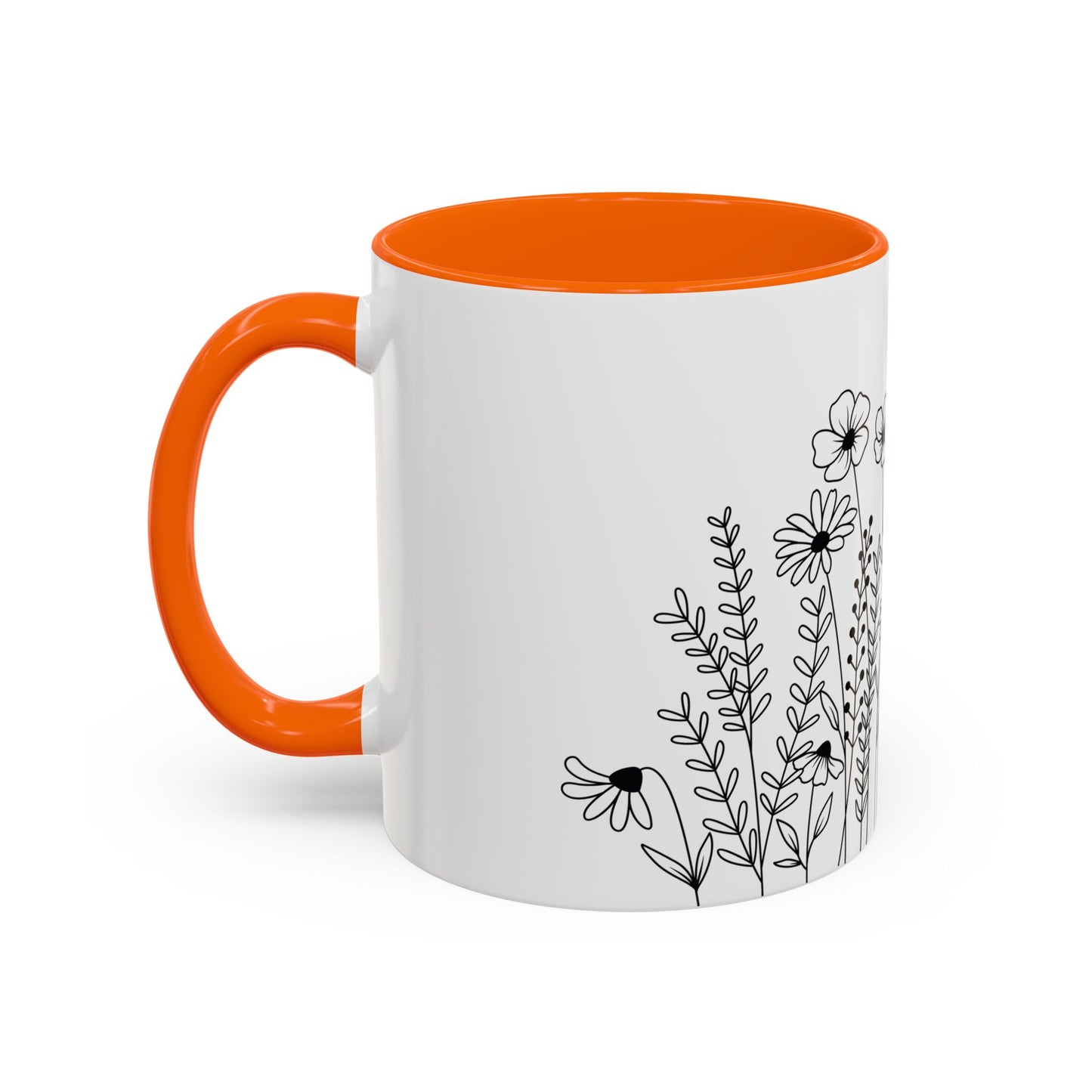 Floral Accent Coffee Mug - Perfect for Tea Lovers, Gift for Her, Home Decor, Mother's Day, Gardening Enthusiasts