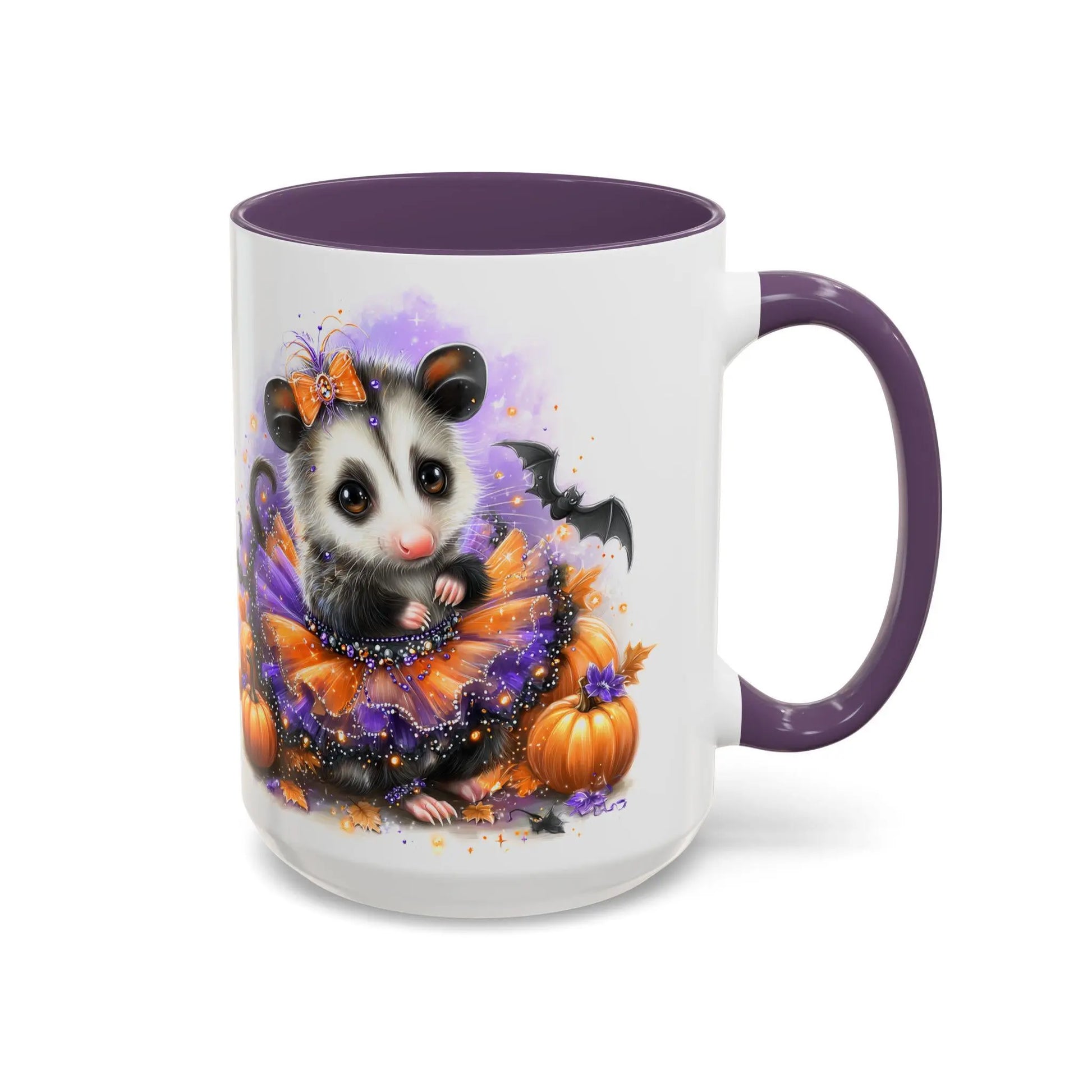 Halloween Possum Coffee Mug, Cute Seasonal Mug, Animal Lover Gift, Pumpkin Mug, Fall Decor, Cozy Drinkware Rainbow Chaos Art Studio