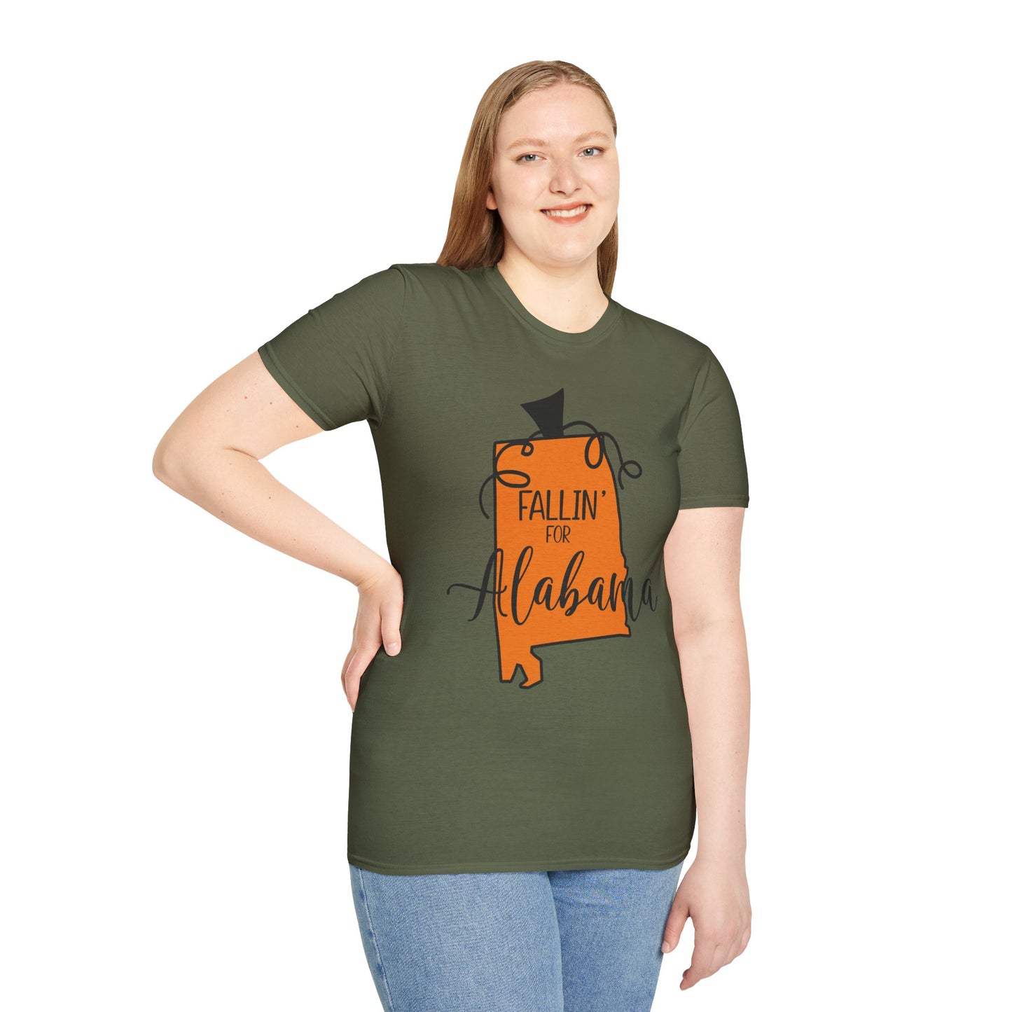 Fallin' for Alabama Unisex T-Shirt - Cozy Southern Vibe, Perfect for Autumn, Alabama Pride, Casual Wear, Gift Idea