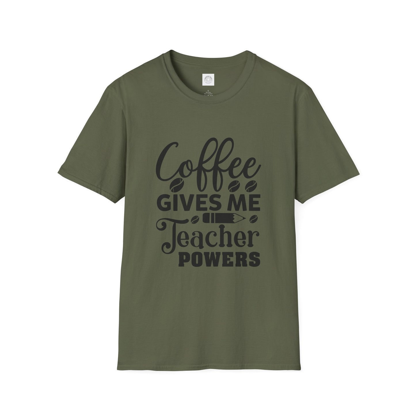 Coffee Teacher Powers T-Shirt, Teacher Gift Printify
