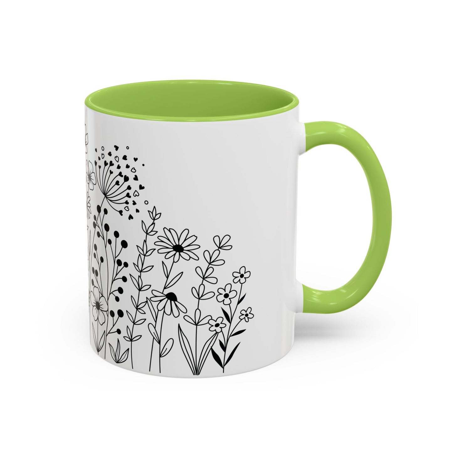 Floral Accent Coffee Mug - Perfect for Tea Lovers, Gift for Her, Home Decor, Mother's Day, Gardening Enthusiasts