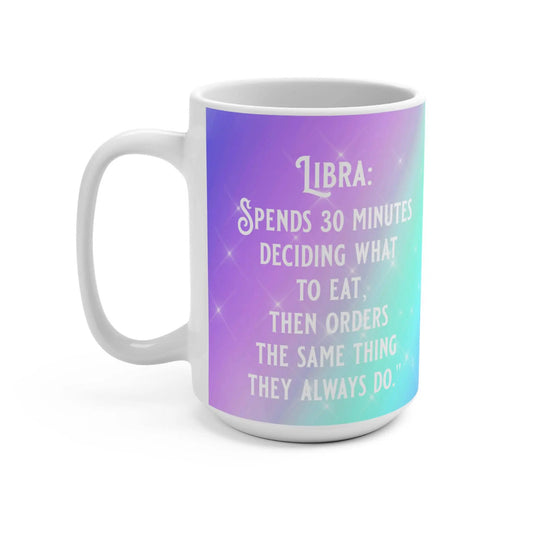 Libra Zodiac Gnome Mug: Astrology Coffee Cup, Birthday Gift Rainbow Chaos Art Studio
