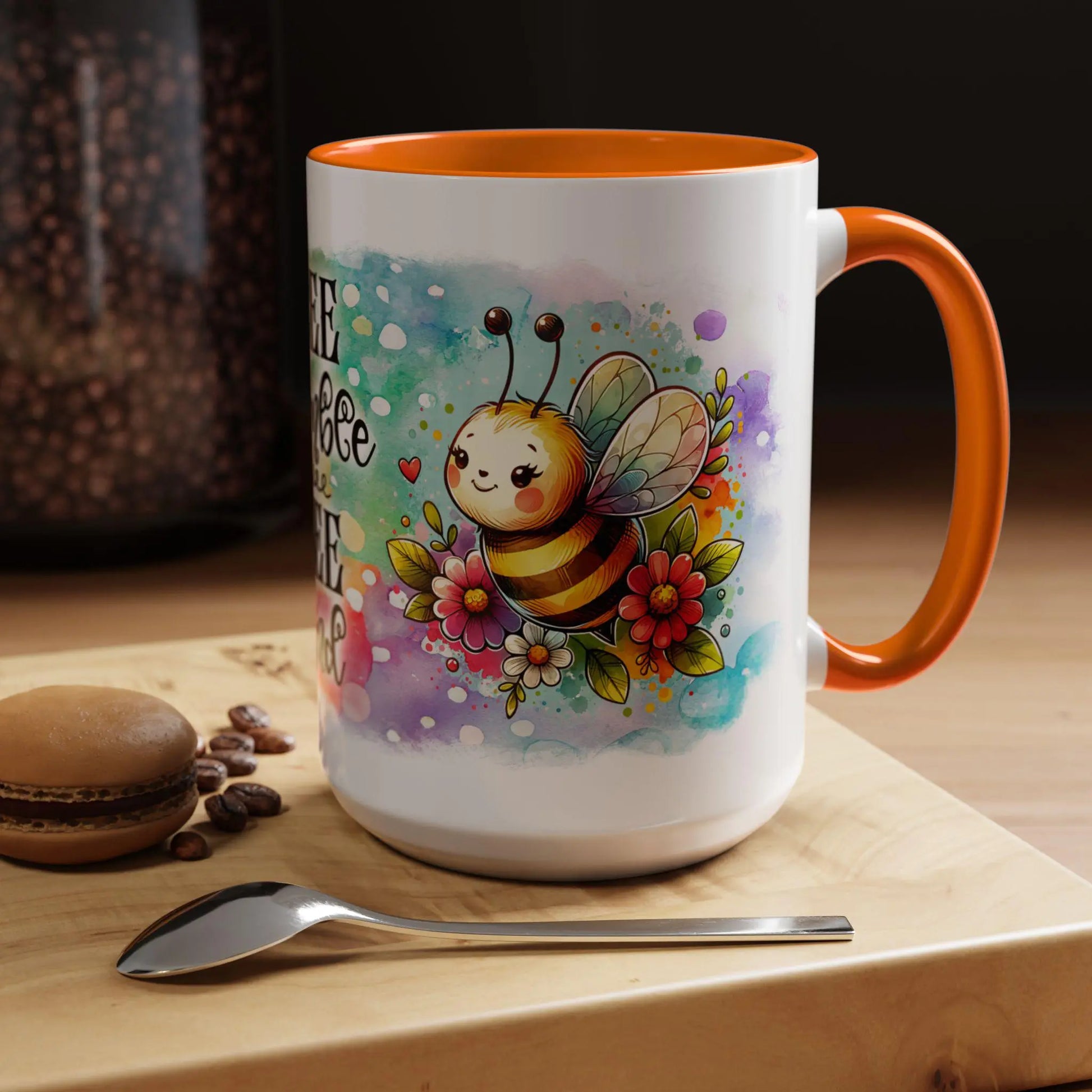 Bee Kind Coffee Mug: Colorful Ceramic Bee Lover Gift Rainbow Chaos Art Studio
