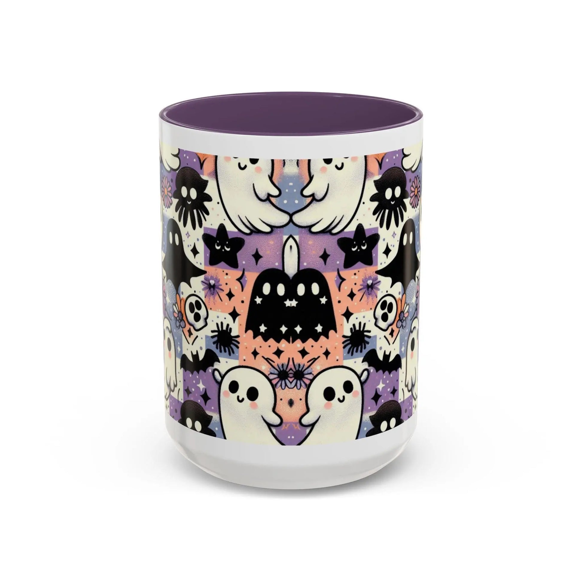Spooky Ghost Coffee Mug: Halloween Drinkware, Haunted House Decor Rainbow Chaos Art Studio
