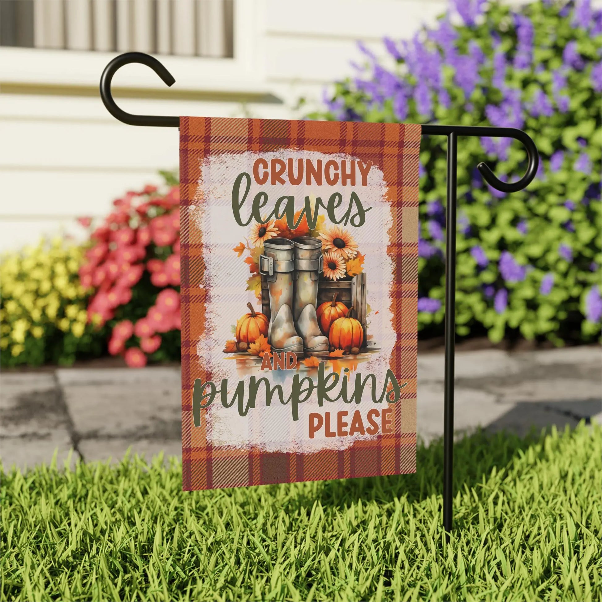 Autumn Garden Banner: Double-Sided Fall Decor Flag Rainbow Chaos Art Studio