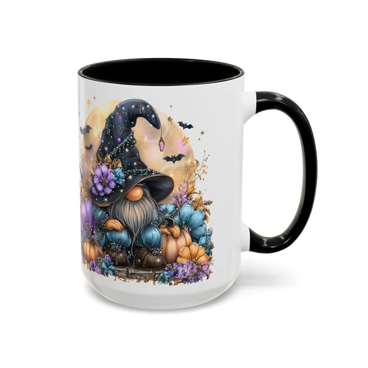 Halloween Gnome Coffee Mug: Ceramic Accent Cup, Festive Drinkware Rainbow Chaos Art Studio