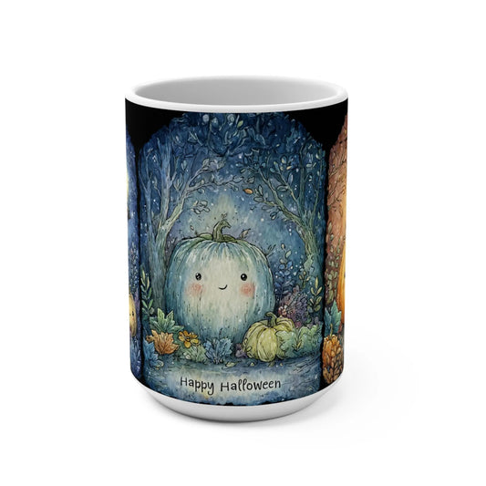 Whimsical Halloween Mug, Cute Pumpkin Coffee Cup, Fall Beverage Mug, Cozy Autumn Gift, Happy Halloween Decor Rainbow Chaos Art Studio