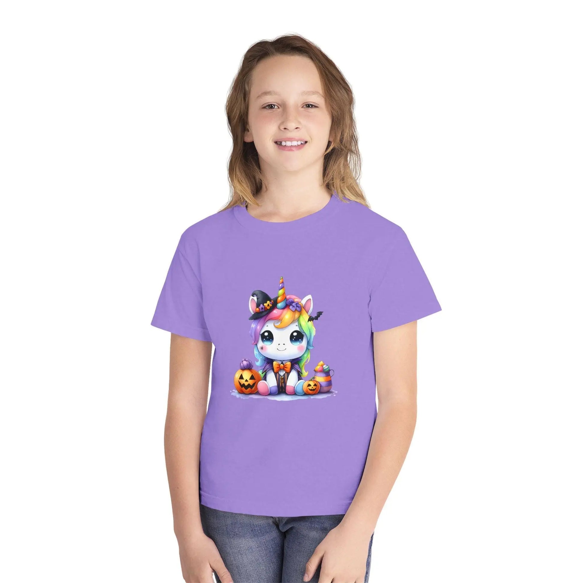 Rainbow Unicorn Girls Tee: Colorful Kids T-Shirt Rainbow Chaos Art Studio