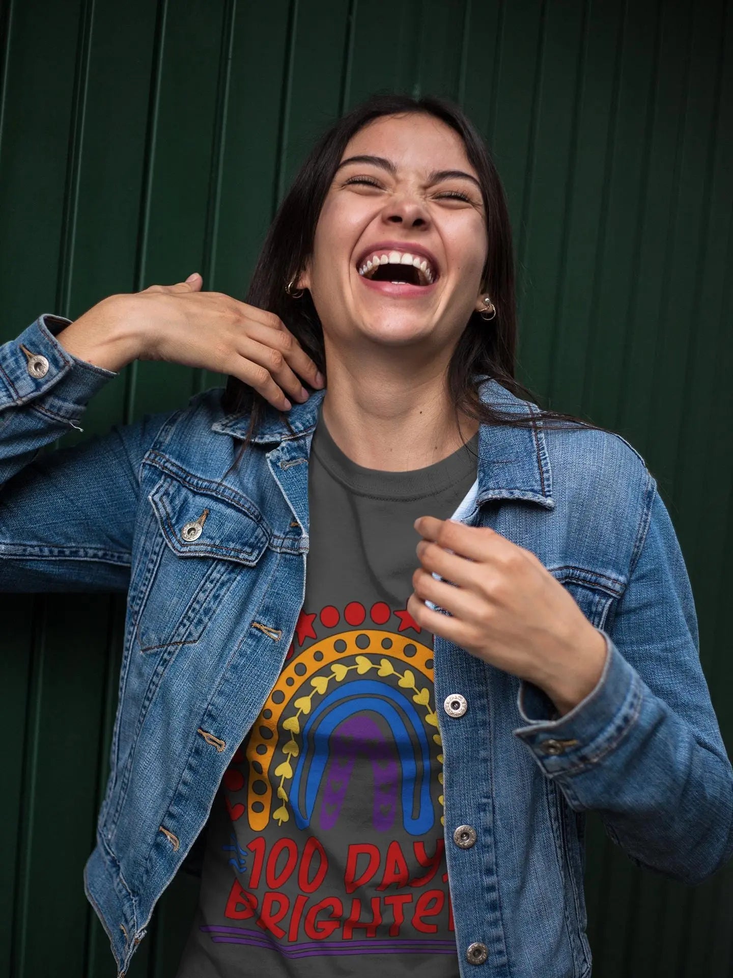 Rainbow Teacher T-Shirt: 100 Days Brighter, Back to School Unisex Tee Rainbow Chaos Art Studio