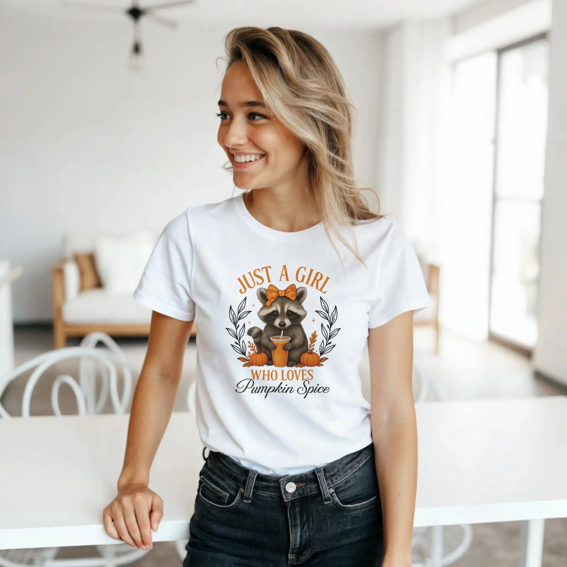 Fall-Themed T-Shirt: Cozy Autumn Apparel - Women's Ring Spun Cotton Rainbow Chaos Art Studio