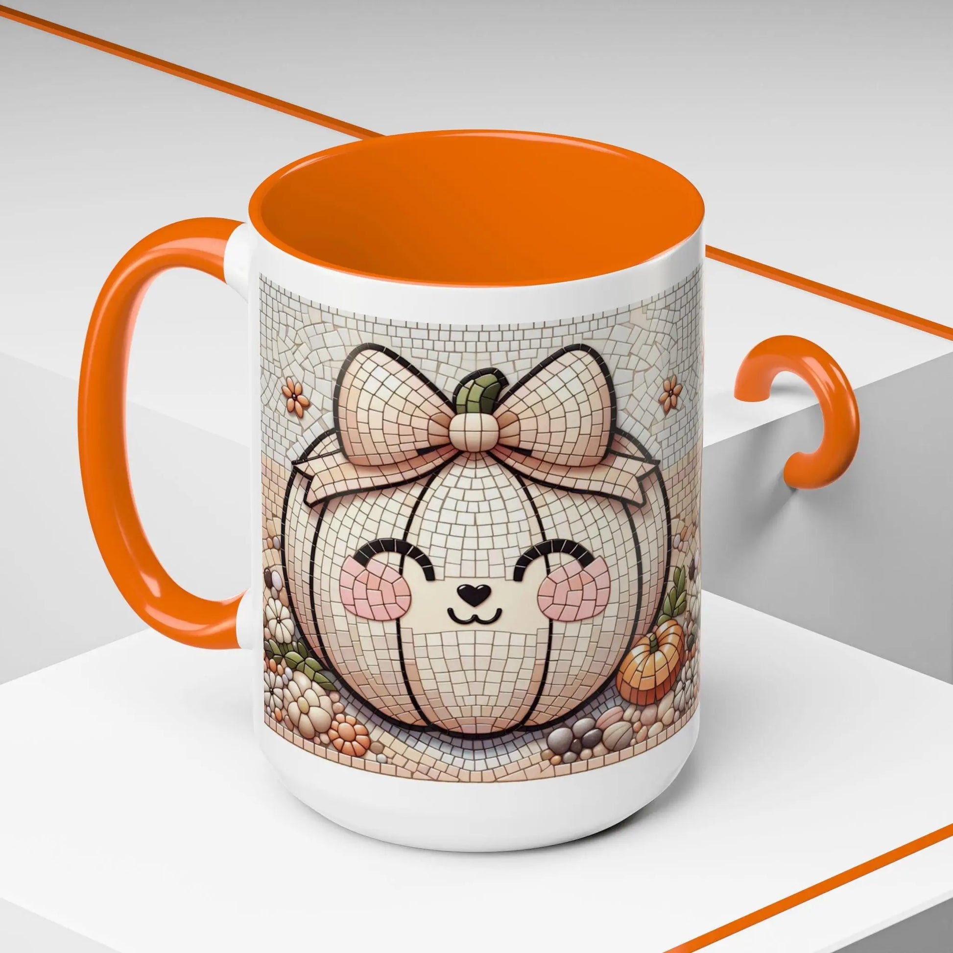 Cute Pumpkin Accent Coffee Mug for Fall, Autumn Decor, Gift for Pumpkin Lovers, Halloween, Thanksgiving, Kitchen Fun Rainbow Chaos Art Studio