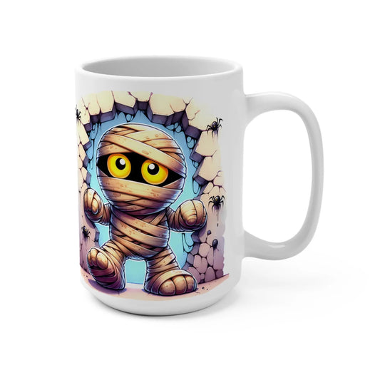 Whimsical Mummy Mug: Halloween Coffee Cup, Spooky Decor Rainbow Chaos Art Studio