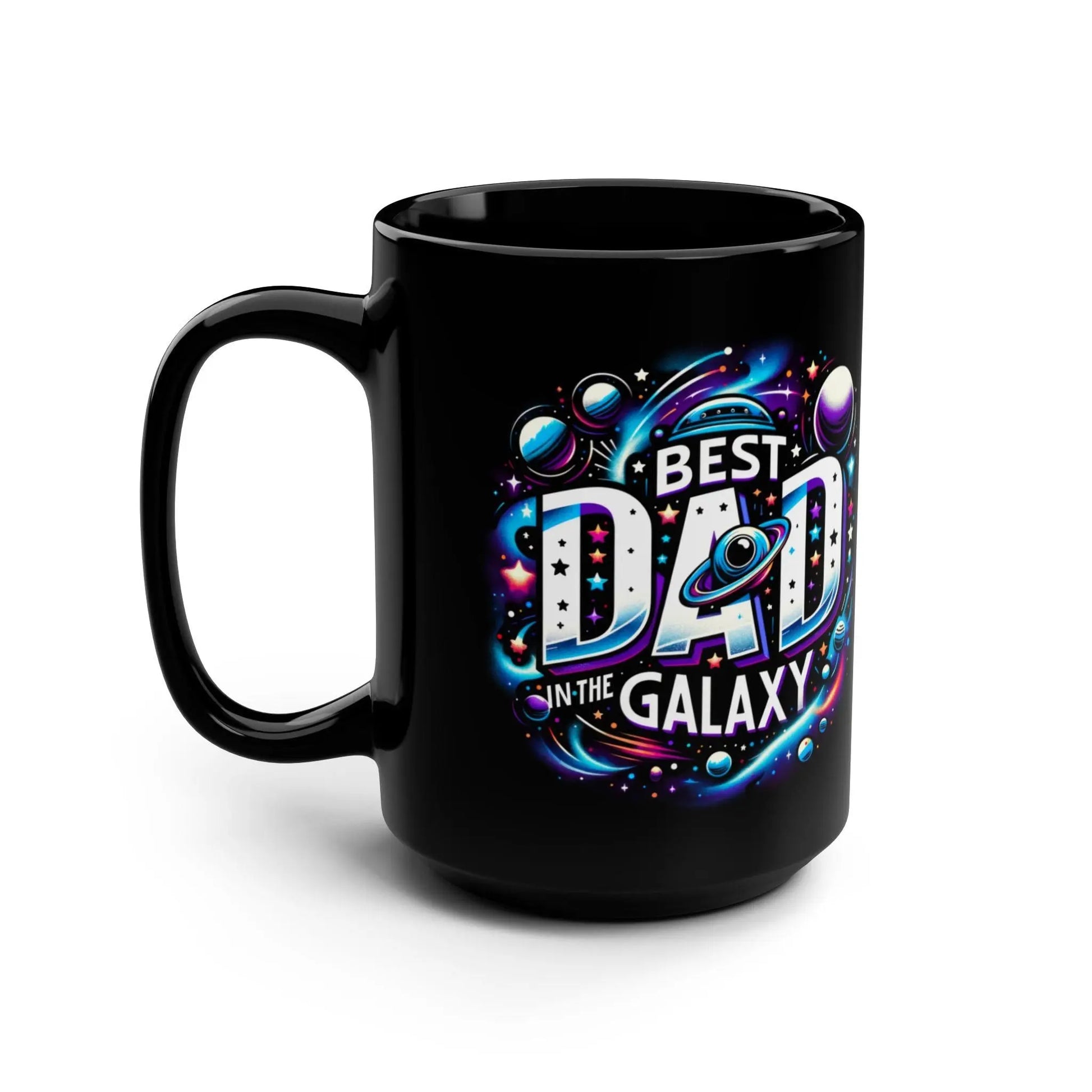 Cosmic Dad Mug, Best Dad in the Galaxy Gift, Funny Coffee Cup, Space Theme, Father's Day, Birthday Present Rainbow Chaos Art Studio