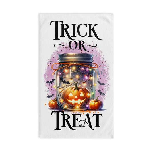 Halloween Hand Towel: Spooky Jack-o'-Lantern Kitchen Decor Rainbow Chaos Art Studio