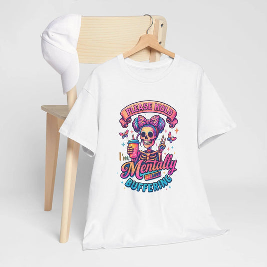 Mentally Loading Graphic Tee: Quirky Unisex Comfort T-Shirt Rainbow Chaos Art Studio
