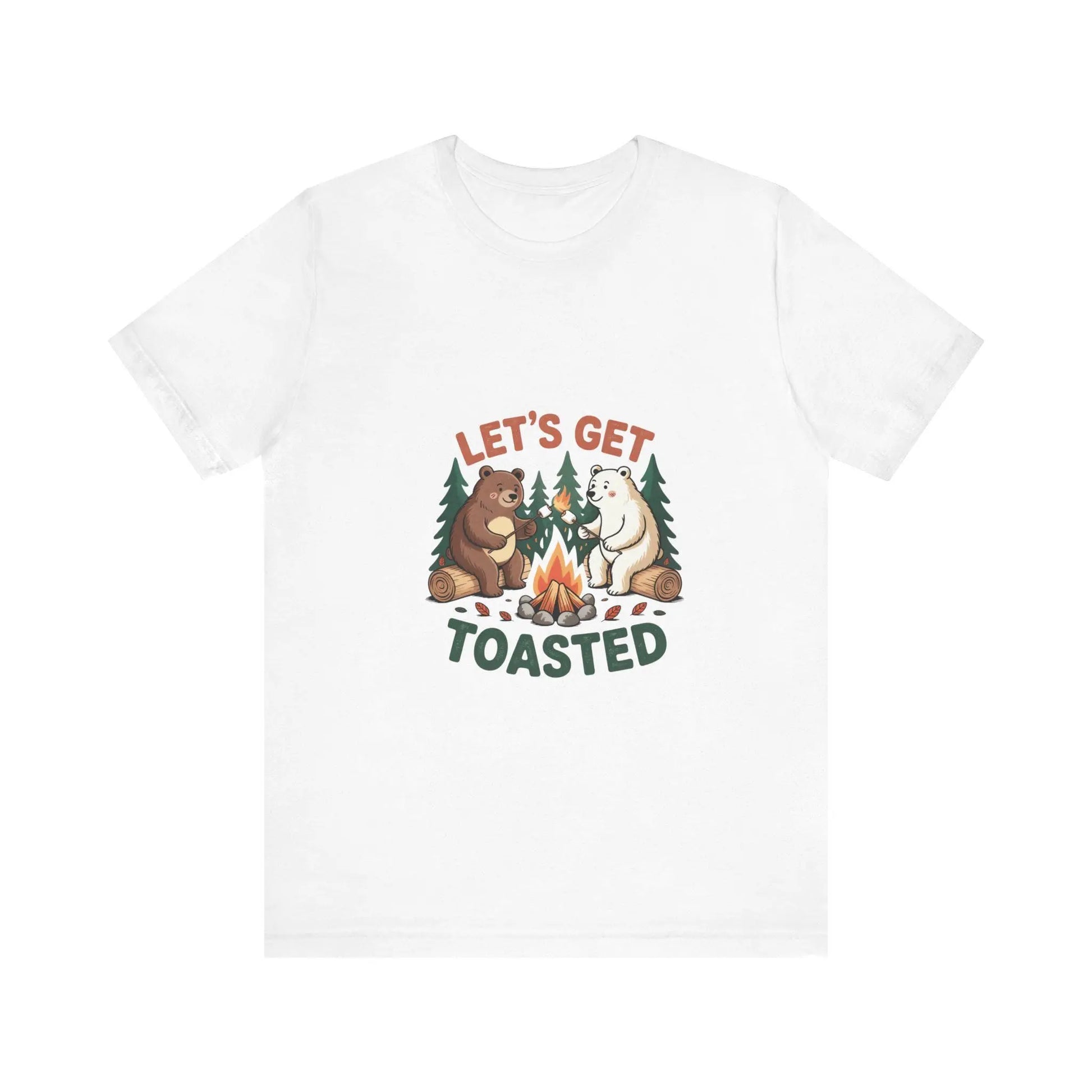 Funny Camping T-Shirt: Let's Get Toasted Graphic Tee - Nature Lover Gift Rainbow Chaos Art Studio