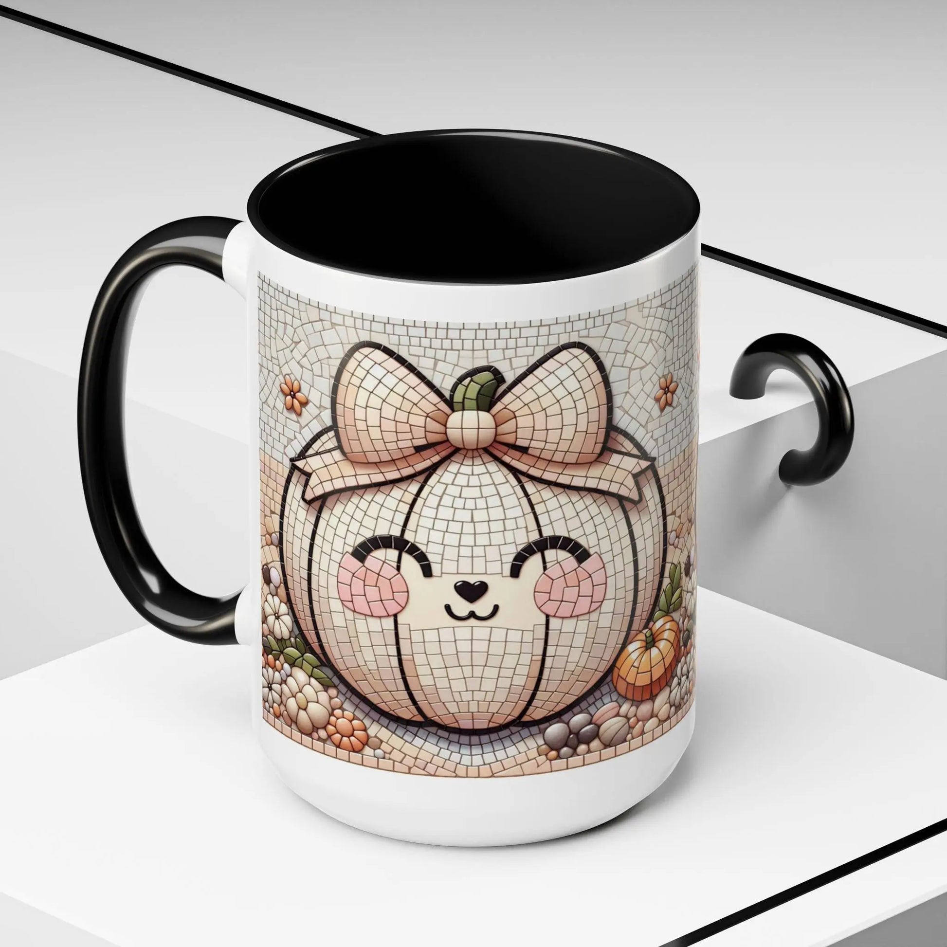 Cute Pumpkin Accent Coffee Mug for Fall, Autumn Decor, Gift for Pumpkin Lovers, Halloween, Thanksgiving, Kitchen Fun Rainbow Chaos Art Studio