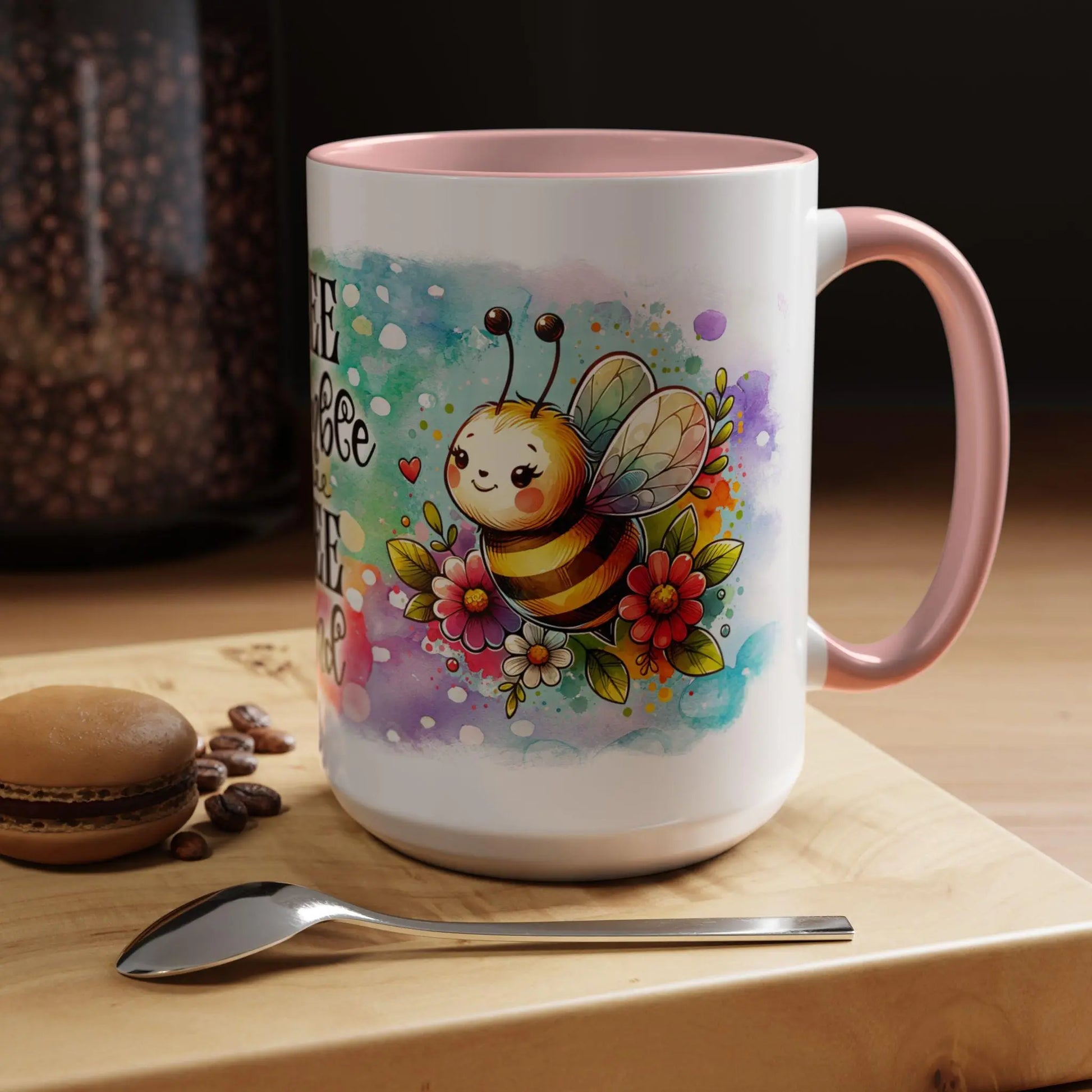 Bee Kind Coffee Mug: Colorful Ceramic Bee Lover Gift Rainbow Chaos Art Studio