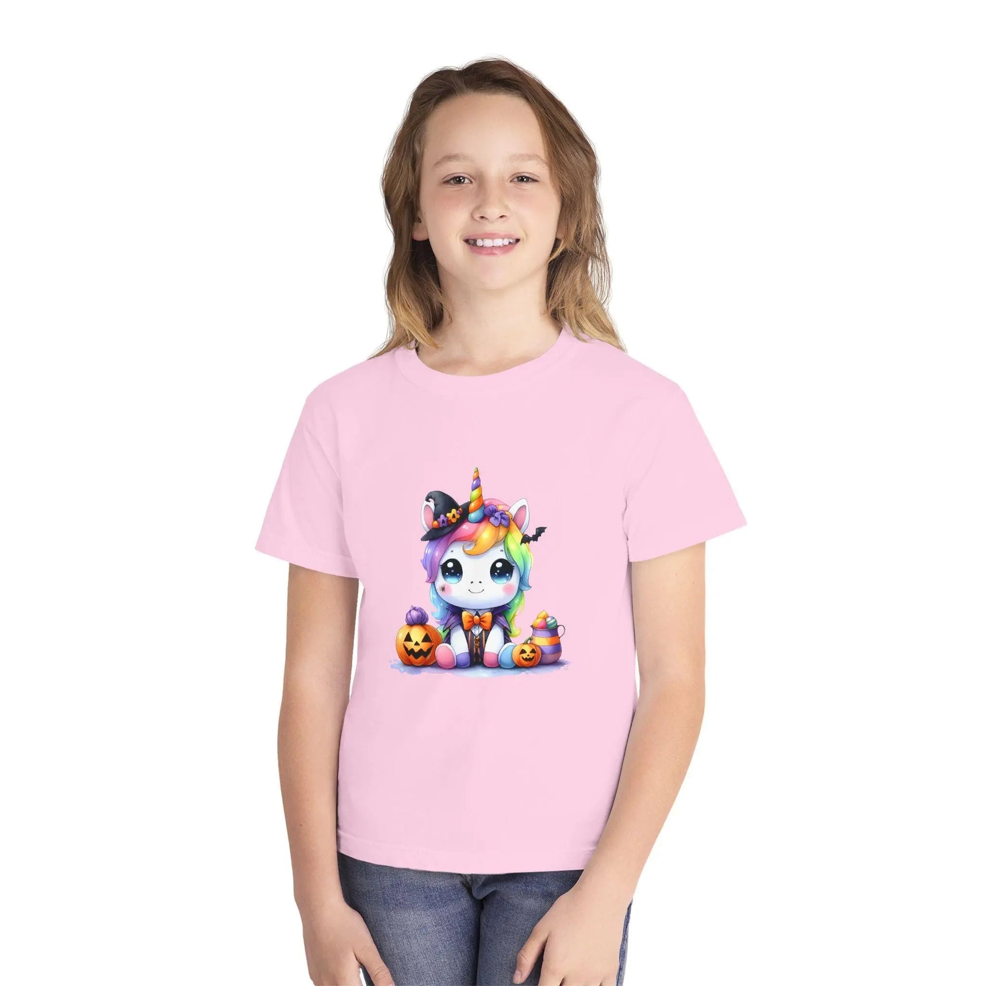 Rainbow Unicorn Girls Tee: Colorful Kids T-Shirt Rainbow Chaos Art Studio
