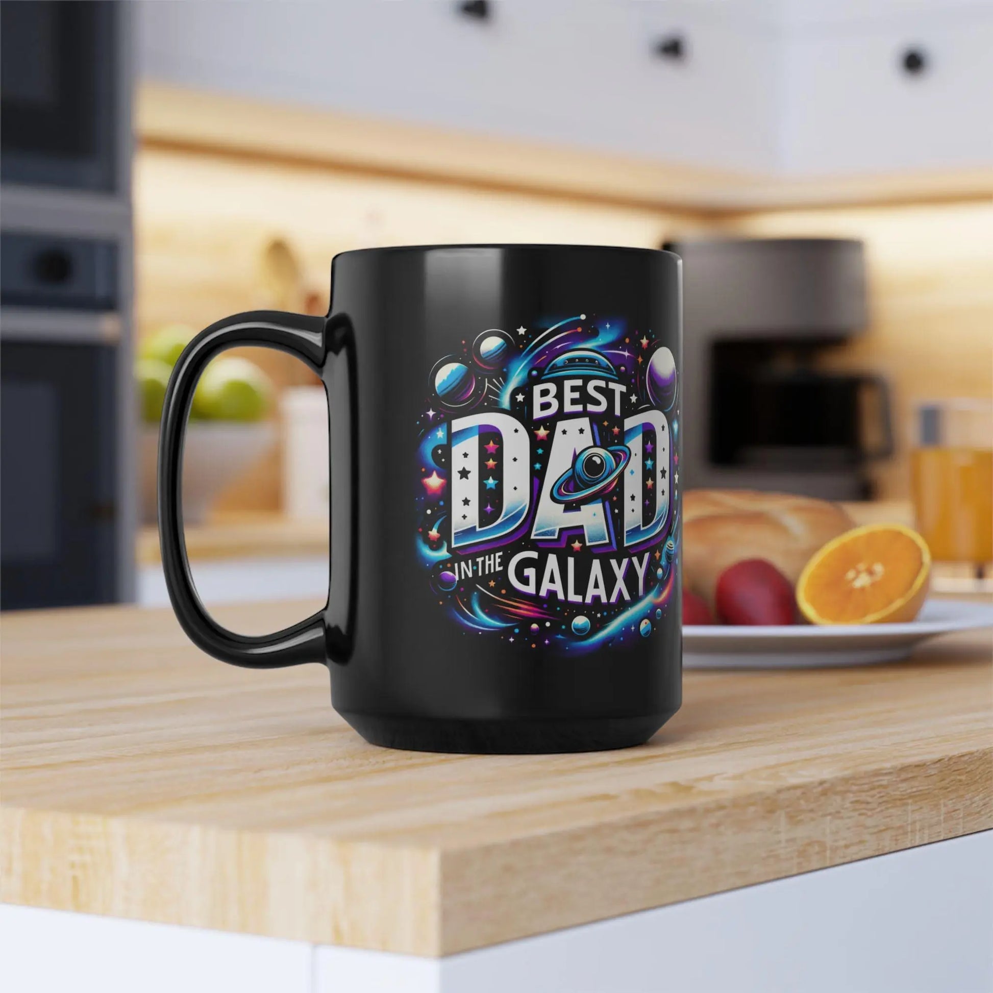 Cosmic Dad Mug, Best Dad in the Galaxy Gift, Funny Coffee Cup, Space Theme, Father's Day, Birthday Present Rainbow Chaos Art Studio