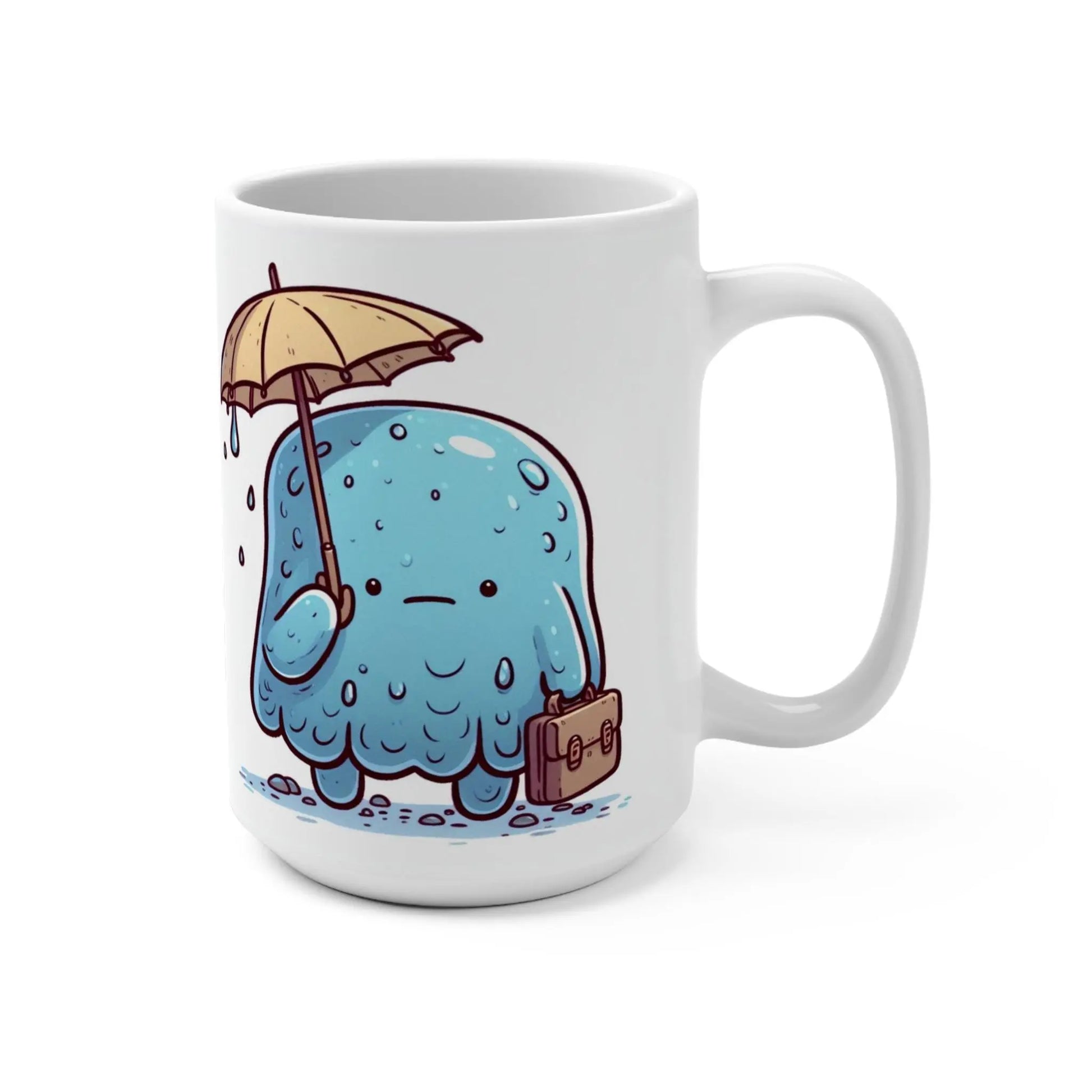 Cute Monster Mug, Adorable 15oz Coffee Cup, Ideal for Gifting, Rainy Day Decor, Fun Office Supply, Whimsical Kitchenware Rainbow Chaos Art Studio