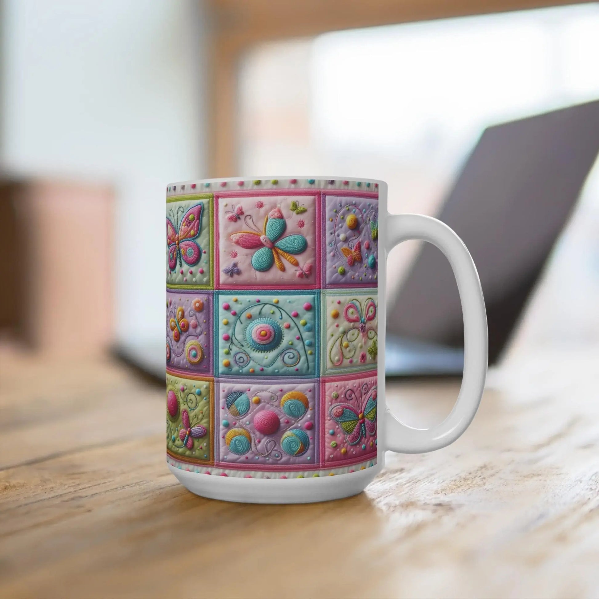 Butterfly Mug: Whimsical Ceramic Coffee Cup - Nature Lover Gift Rainbow Chaos Art Studio