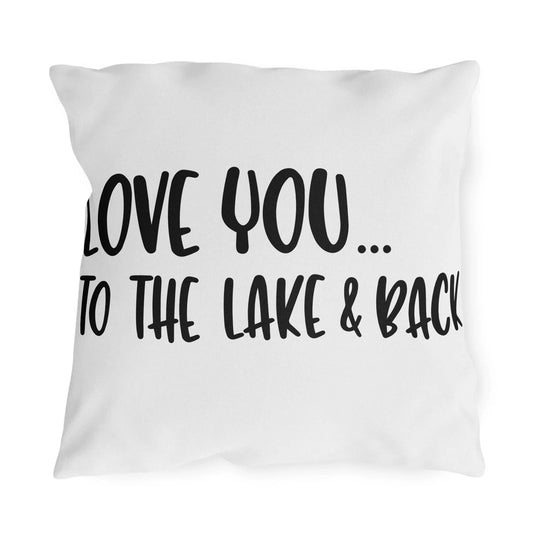 Lake Life Outdoor Pillow: Water & UV Resistant Patio Cushion Rainbow Chaos Art Studio