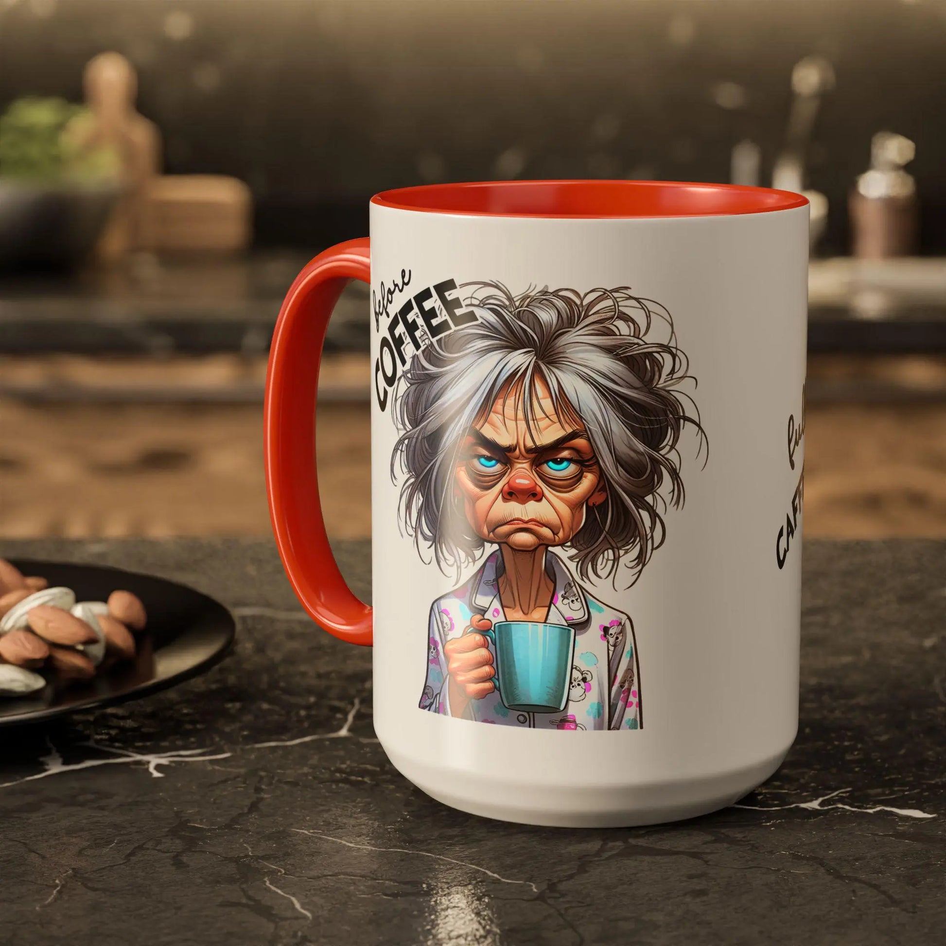 Fully Caffeinated Coffee Mug: Fun & Colorful Ceramic Cup Rainbow Chaos Art Studio