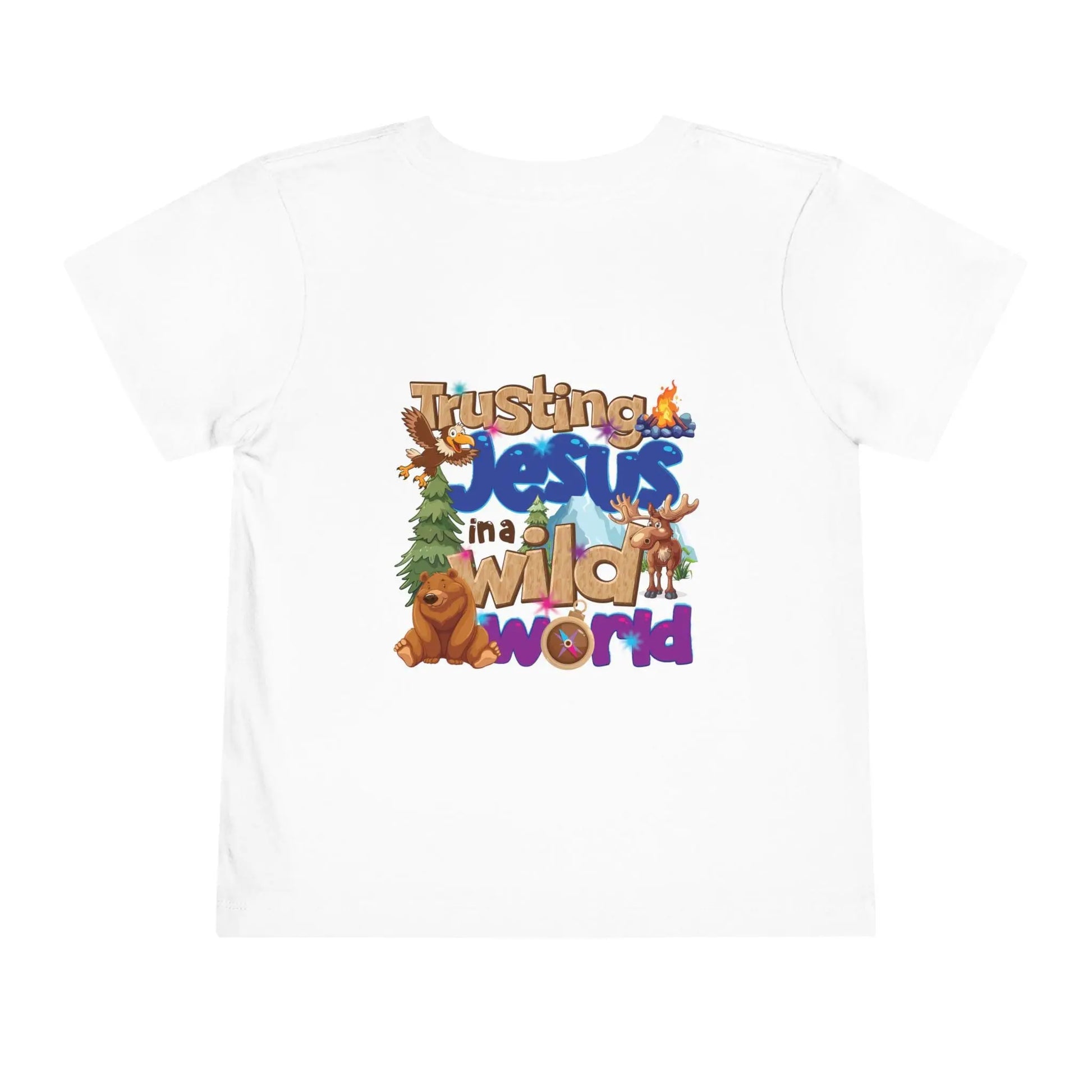 Toddler True North Tee: Explore Nature, Trusting Jesus Design Rainbow Chaos Art Studio