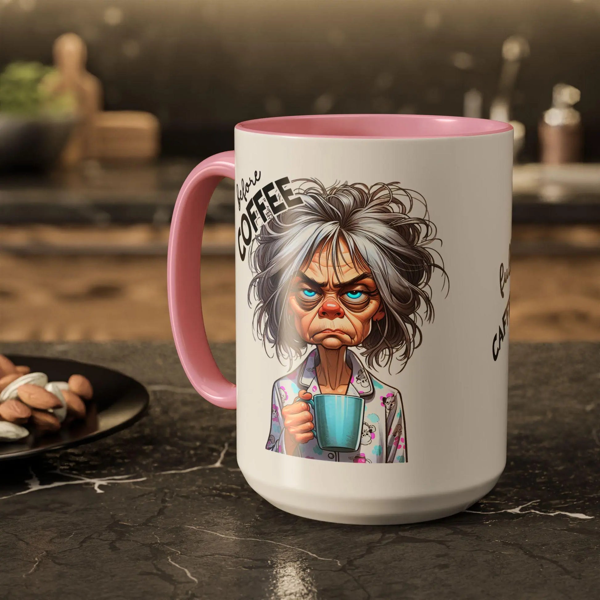 Fully Caffeinated Coffee Mug: Fun & Colorful Ceramic Cup Rainbow Chaos Art Studio