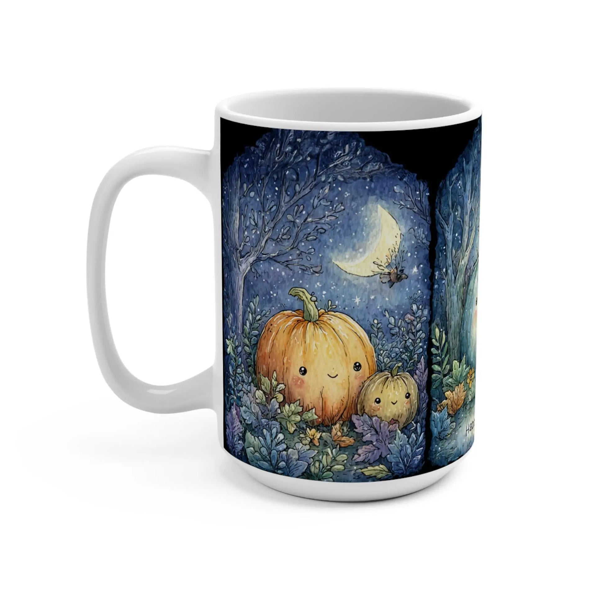 Whimsical Halloween Mug, Cute Pumpkin Coffee Cup, Fall Beverage Mug, Cozy Autumn Gift, Happy Halloween Decor Rainbow Chaos Art Studio