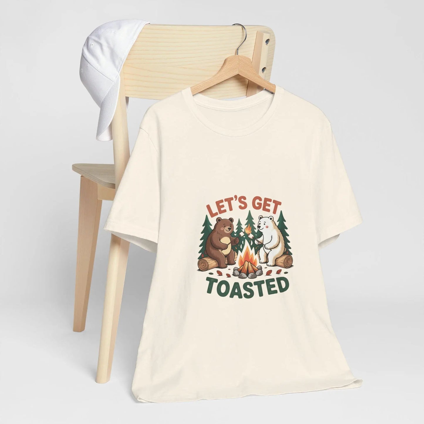 Funny Camping T-Shirt: Let's Get Toasted Graphic Tee - Nature Lover Gift Rainbow Chaos Art Studio
