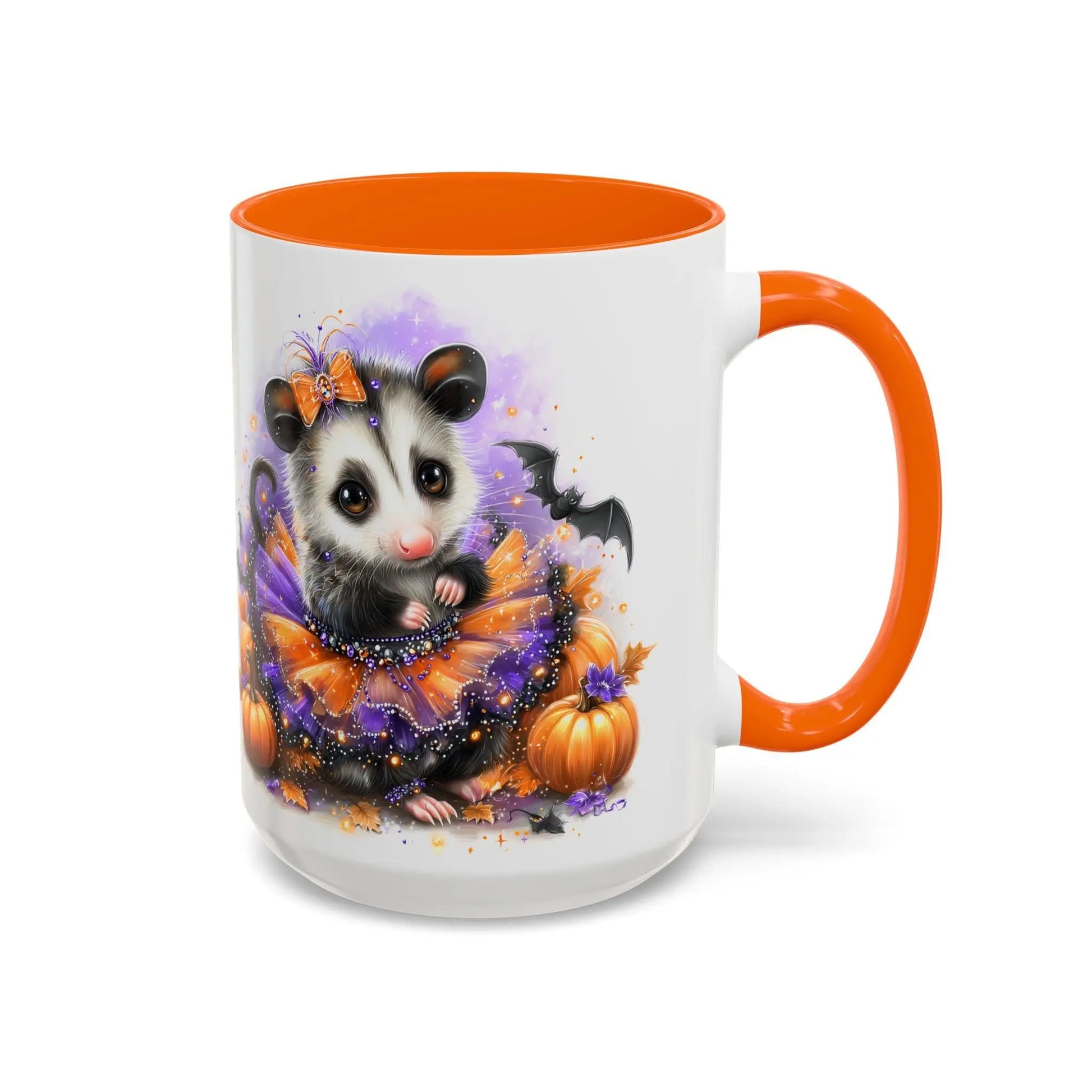 Halloween Possum Coffee Mug, Cute Seasonal Mug, Animal Lover Gift, Pumpkin Mug, Fall Decor, Cozy Drinkware Rainbow Chaos Art Studio