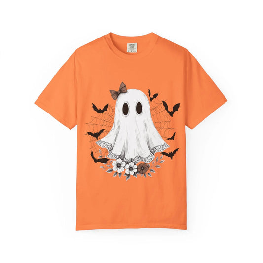 Lacy Ghost Unisex T-shirt, Halloween Shirt for Autumn, Scary Ghost Tee, Spooky Tee, Creepy Halloween Top, Fall Festive T-shirt, Seasonal Rainbow Chaos Art Studio