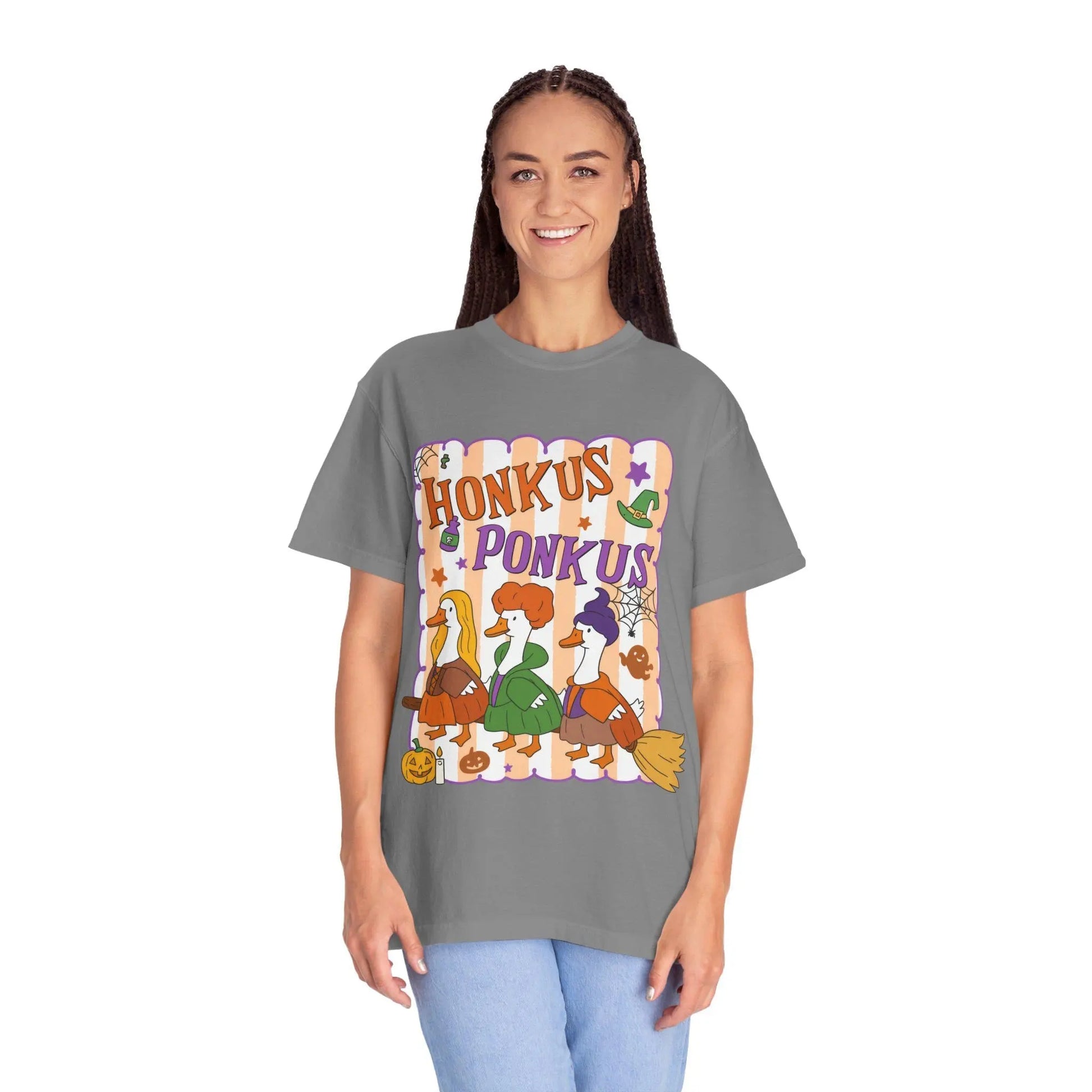 Honkus Ponkus T-Shirt: Unisex Garment-Dyed Goose Tee Rainbow Chaos Art Studio