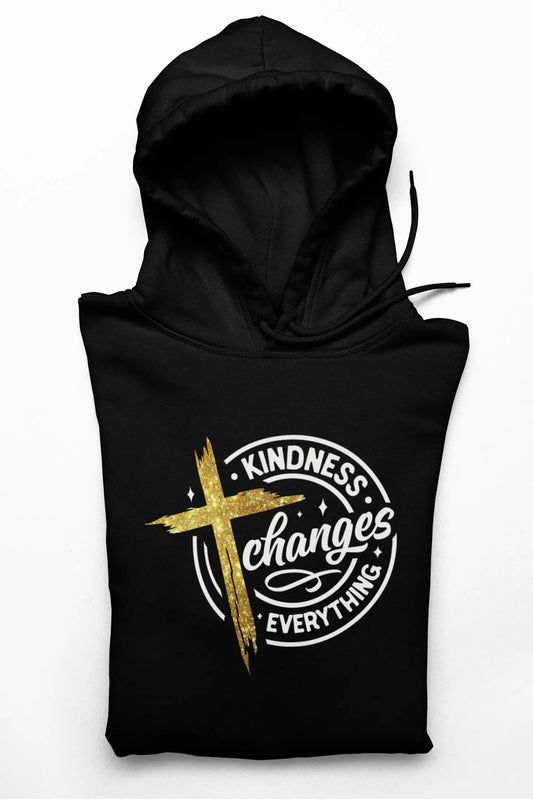 Kindness Changes Everything Hoodie: Inspirational Christian Sweatshirt Rainbow Chaos Art Studio