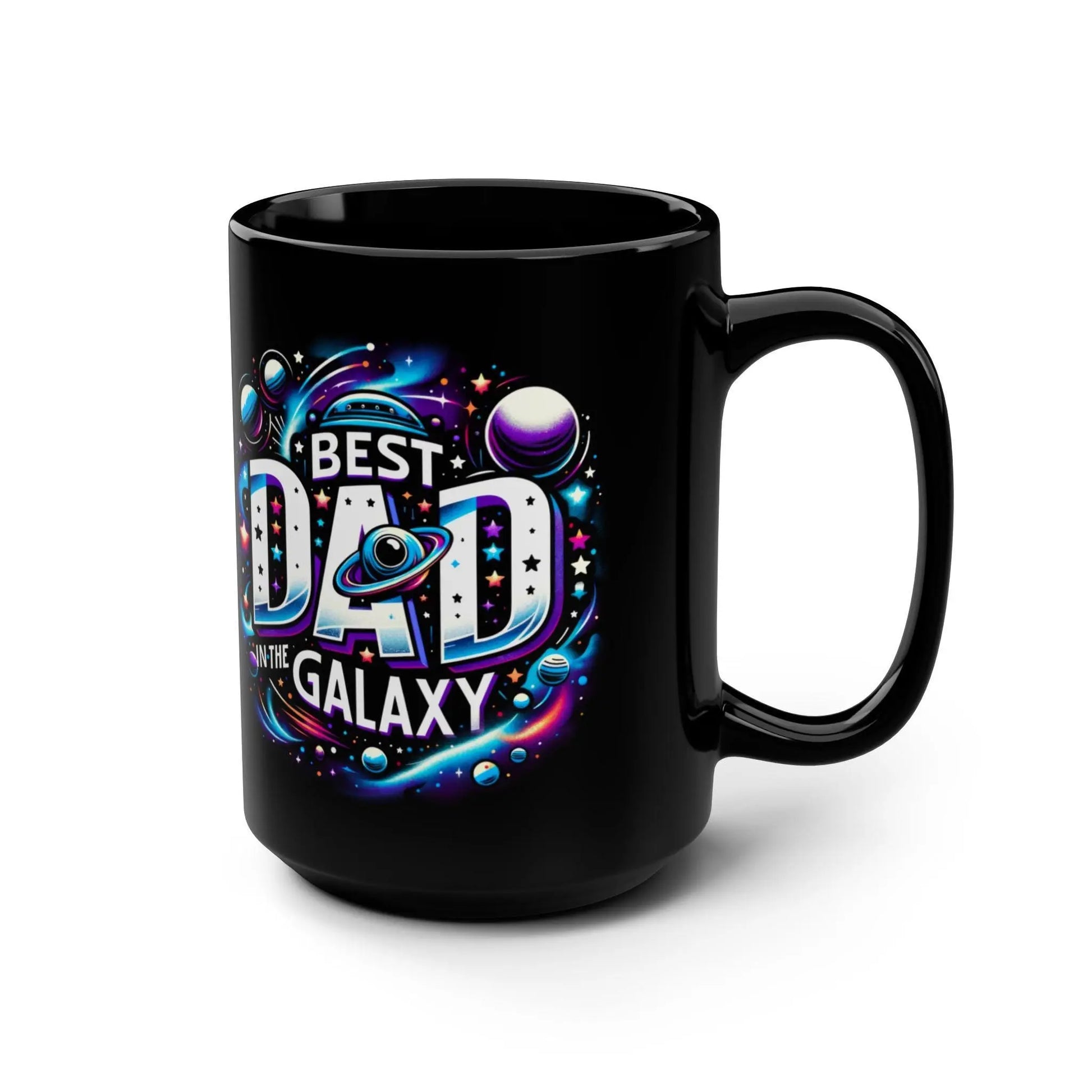Cosmic Dad Mug, Best Dad in the Galaxy Gift, Funny Coffee Cup, Space Theme, Father's Day, Birthday Present Rainbow Chaos Art Studio