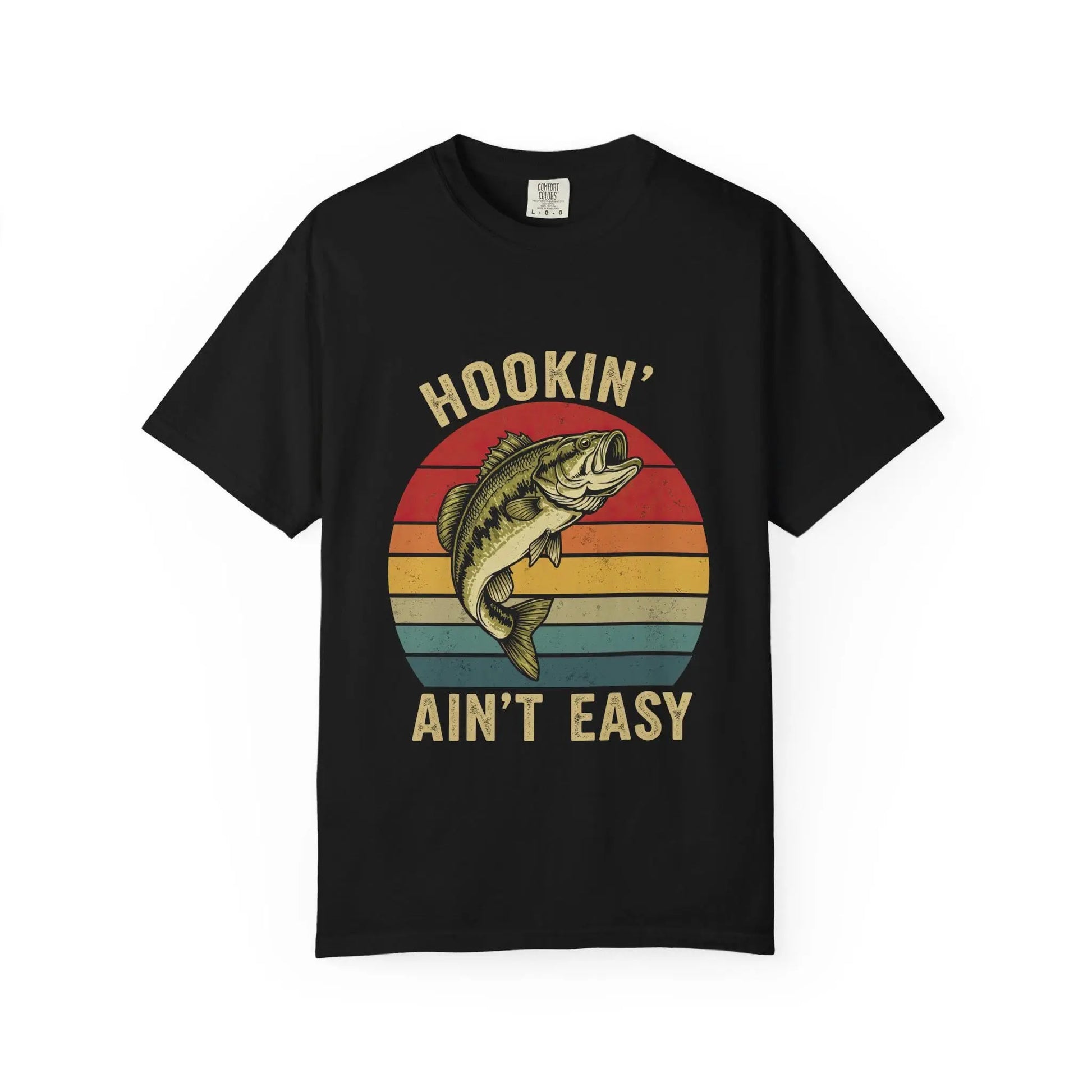 Fishing Adventure T-Shirt: Hookin' Ain't Easy - Unisex Angler Tee Rainbow Chaos Art Studio